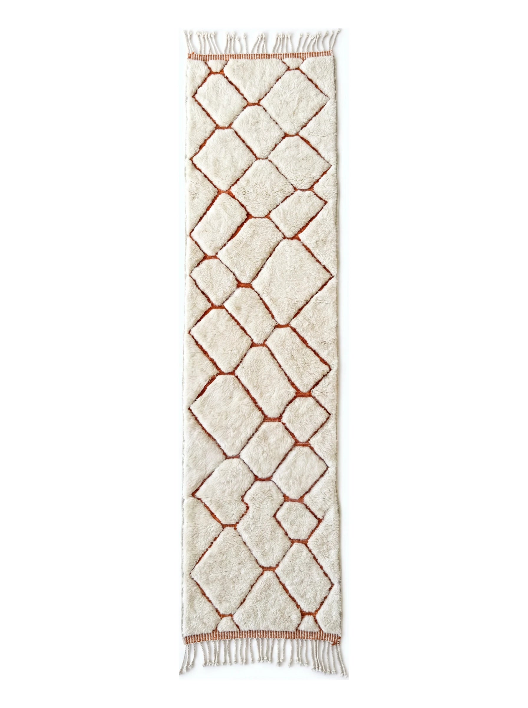 Flurteppich M'rirt 90 x 544 cm, handgefertigter Berberteppich aus Wolle | Tamazi