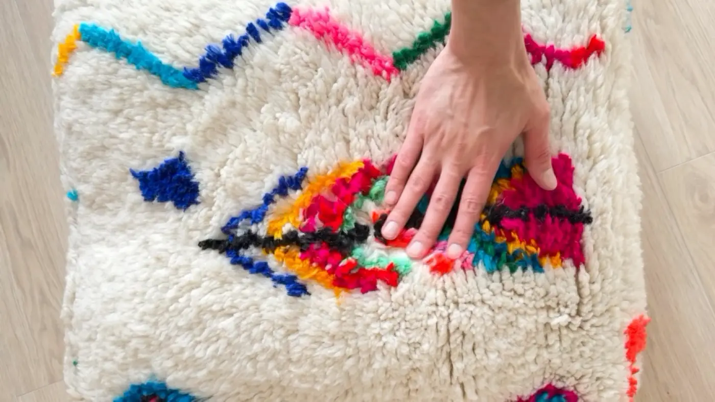 Handcrafted Moroccan pouf by Tamazi