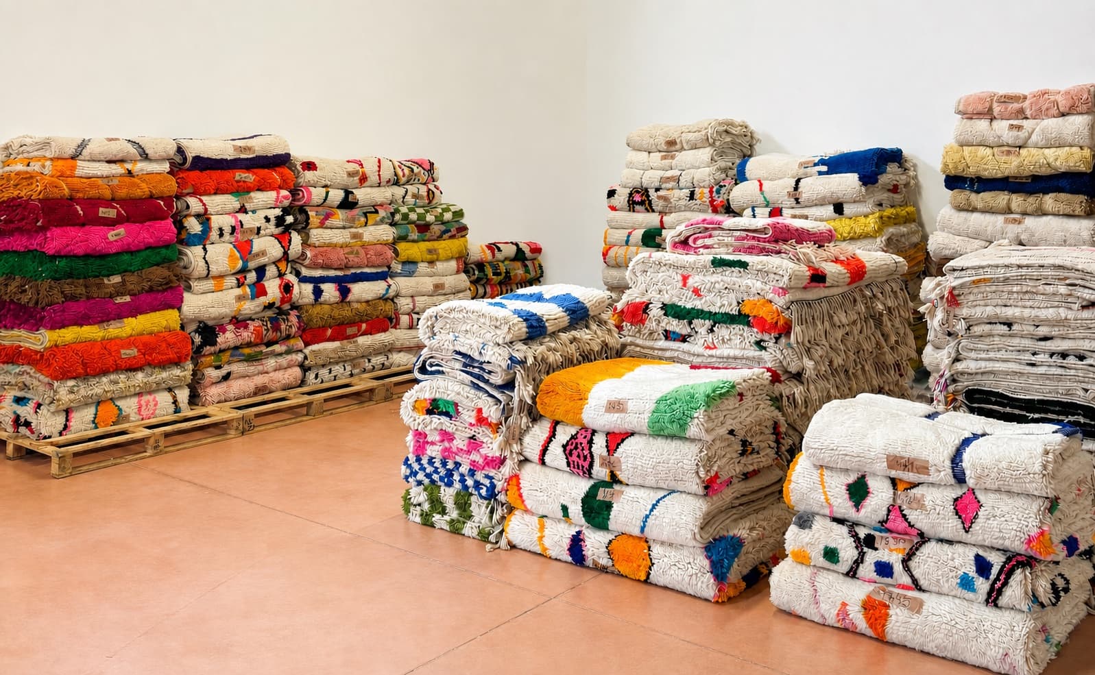 Tamazi rugs displayed in the Fonbeauzard showroom
