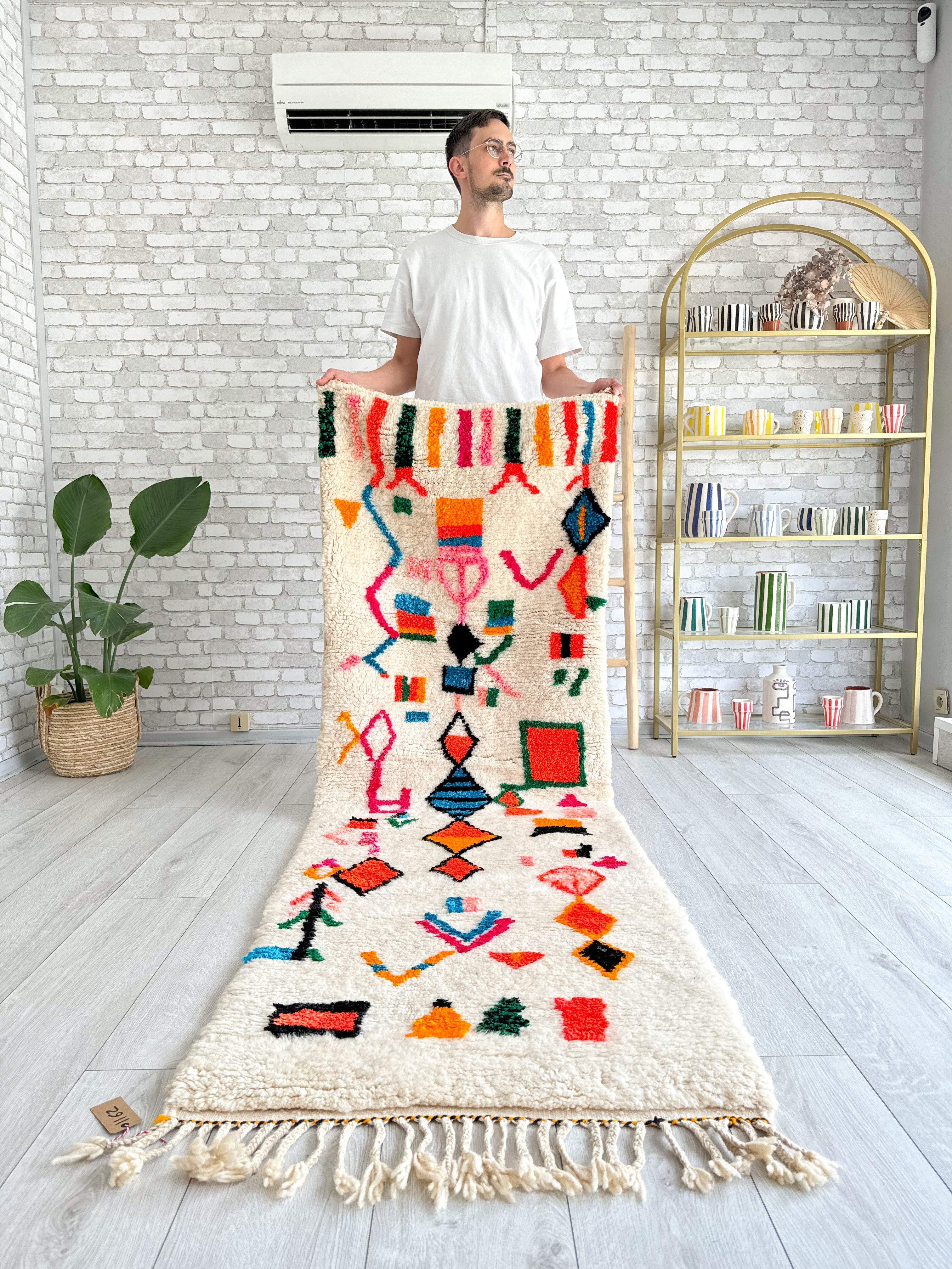 Colorful Berber hallway rug 82 x 252 cm - n°1162