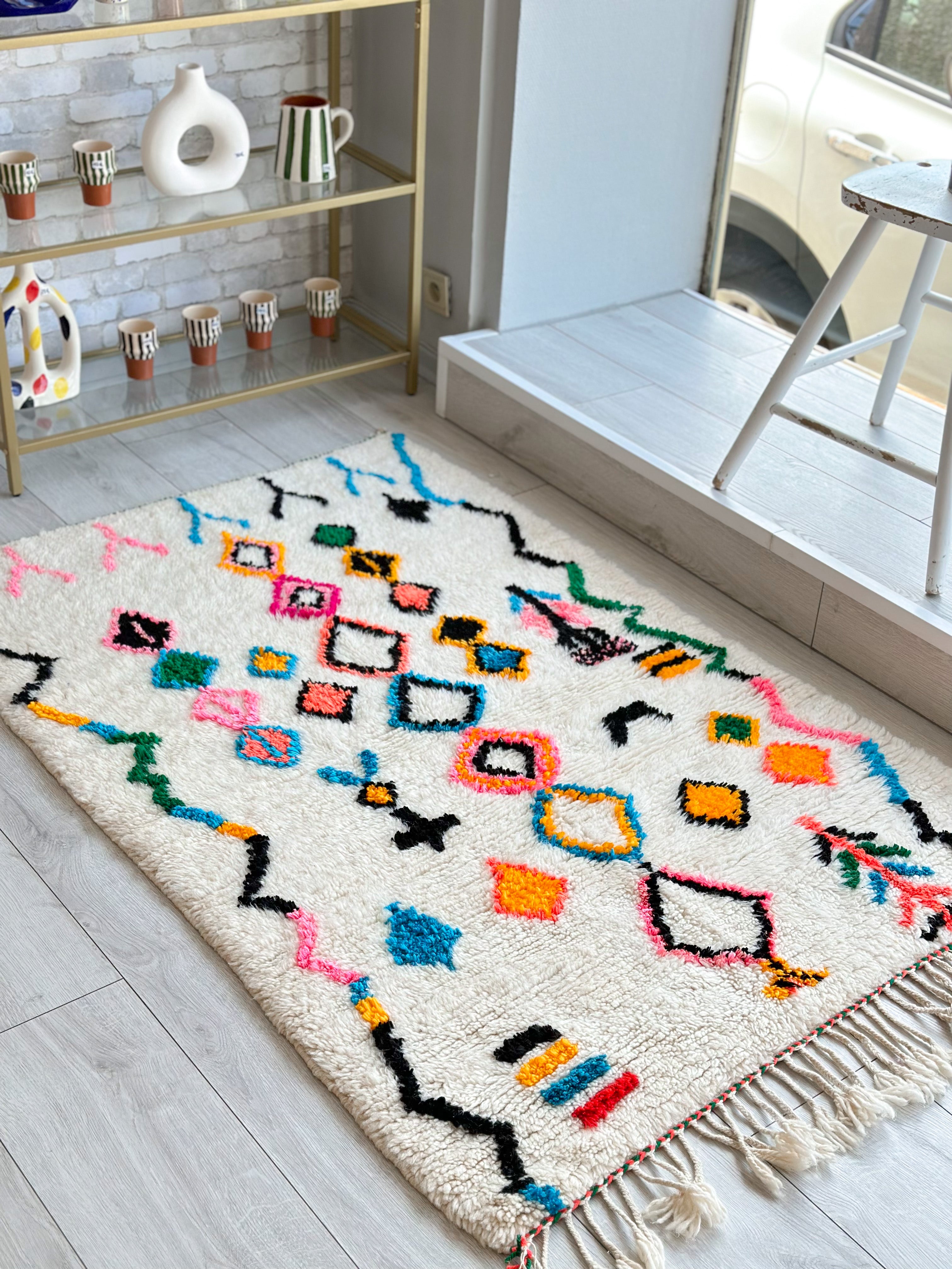 Tapis berbère coloré 100 x 168 cm - n°660