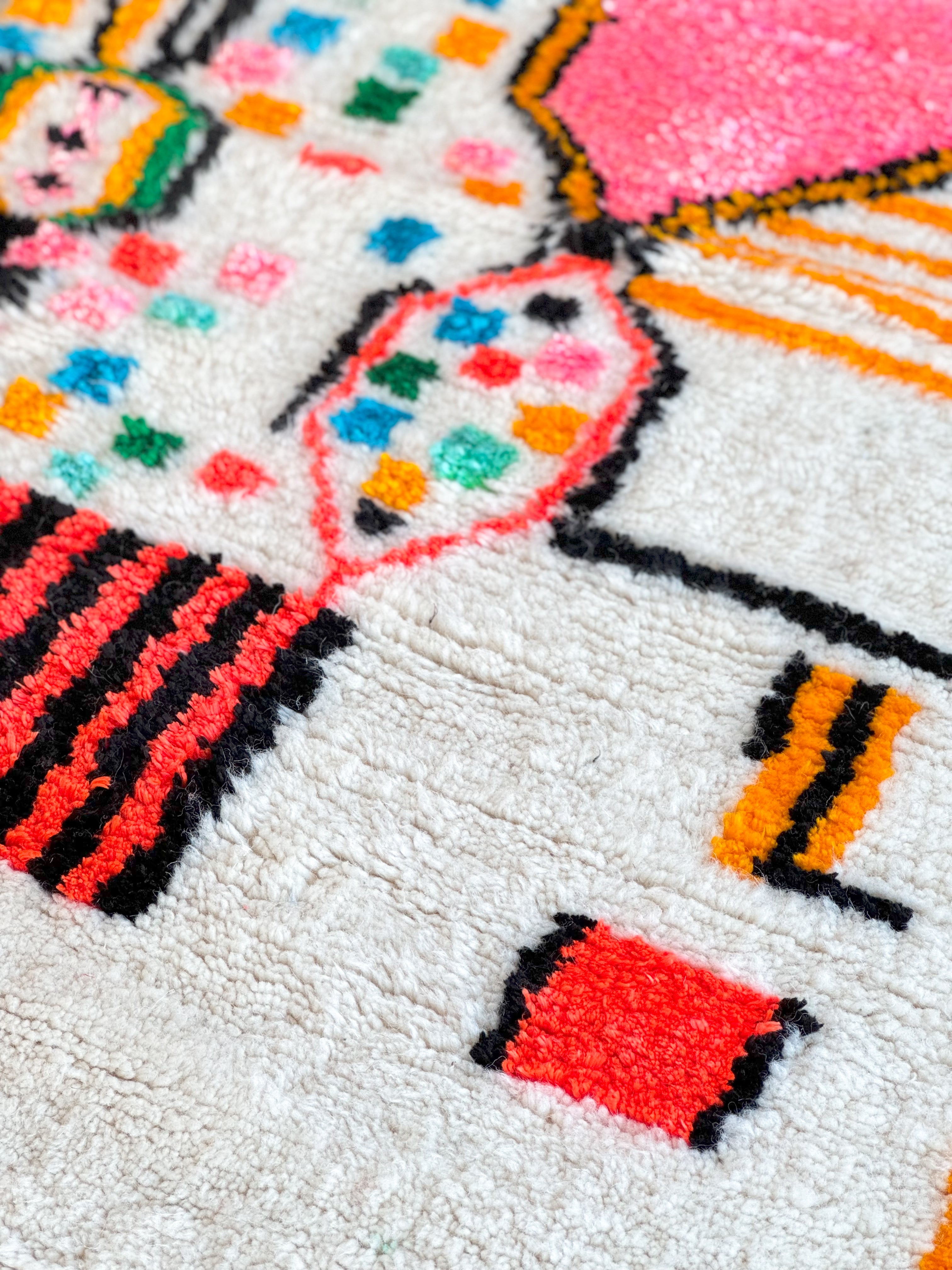 Colorful Berber rug 100 x 162 cm - n°918