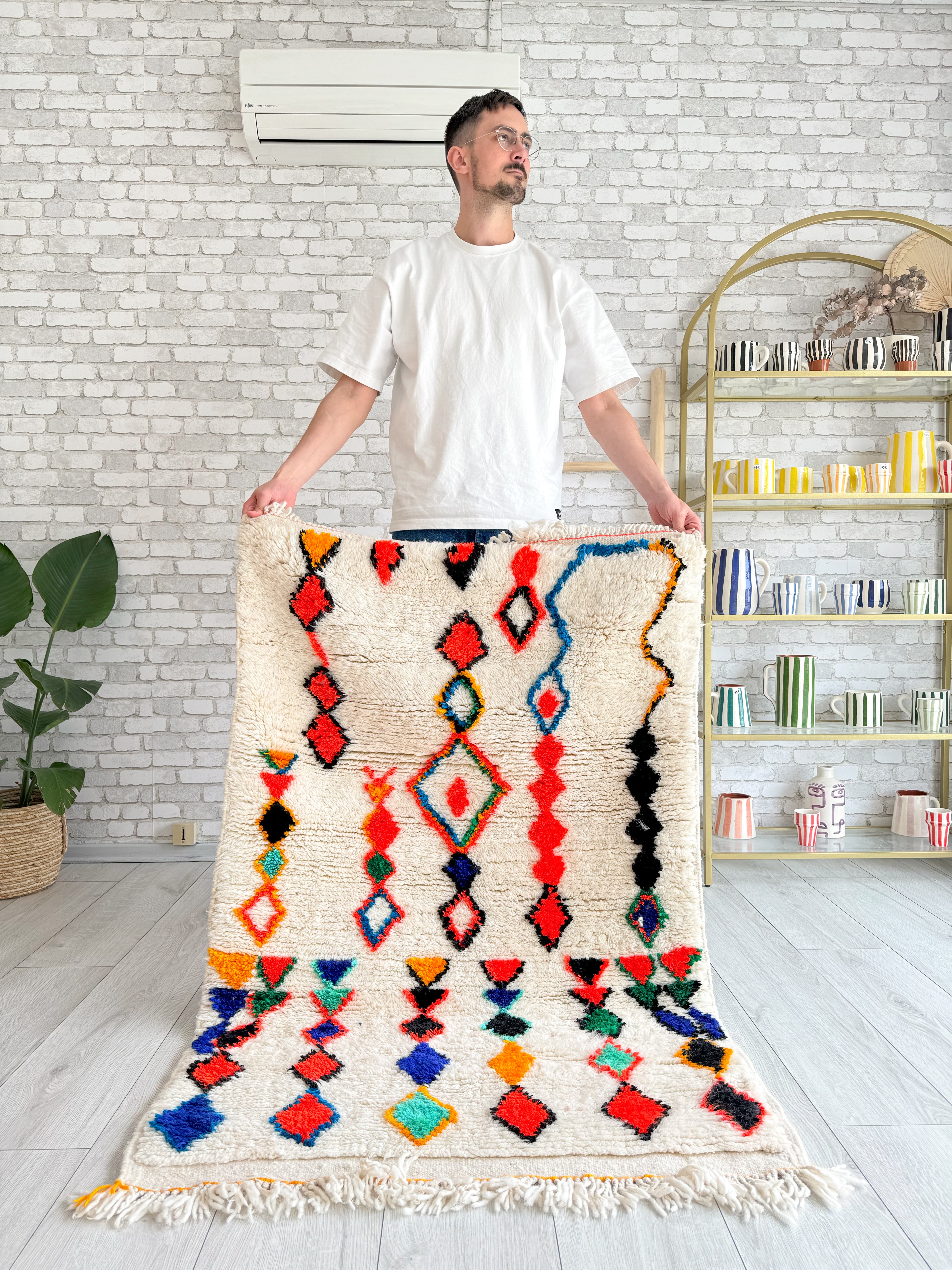 Colorful Berber rug 94 x 150 cm - n°992