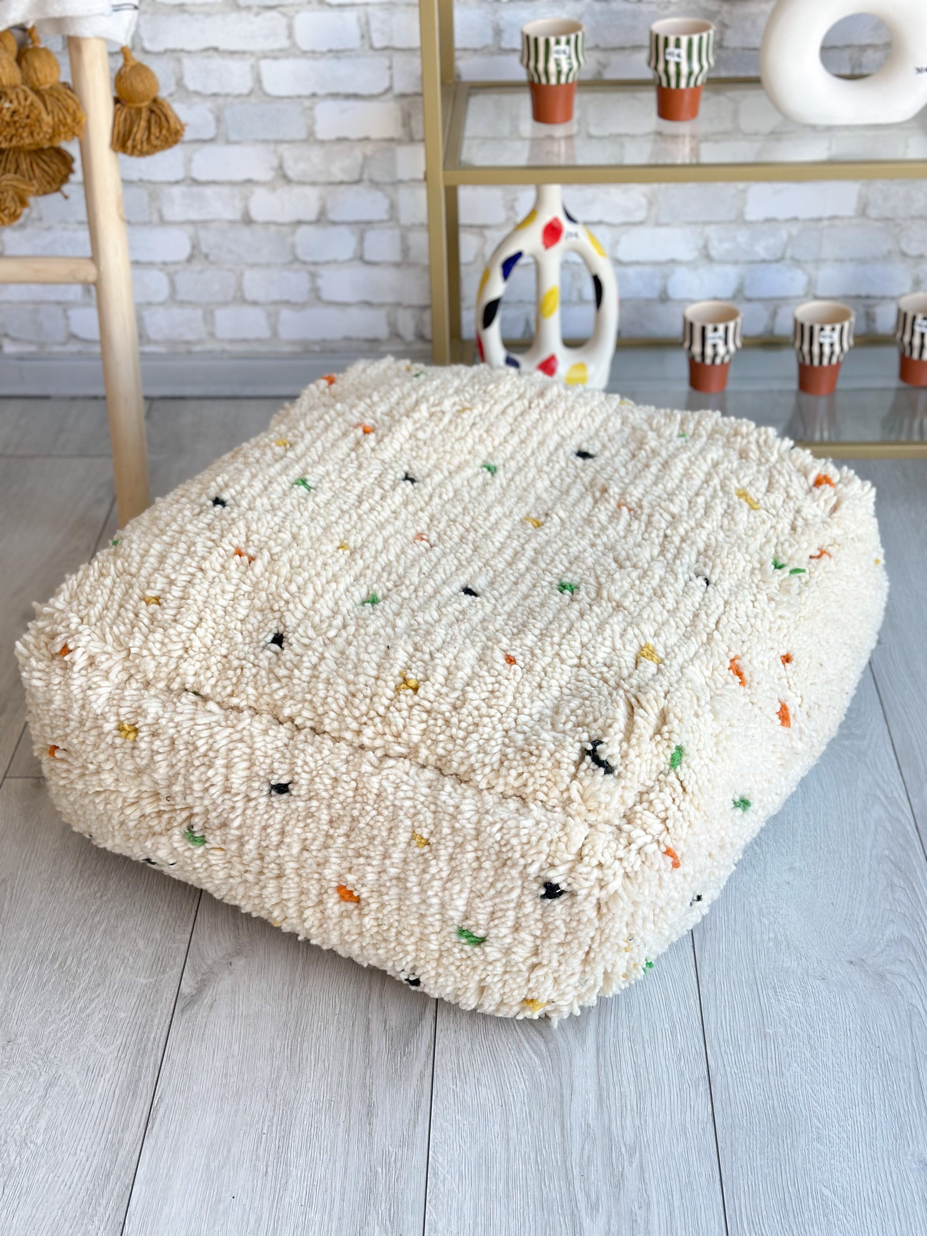 Pouf Marocain, pouf Beni Ouarain - 60 x 60 cm