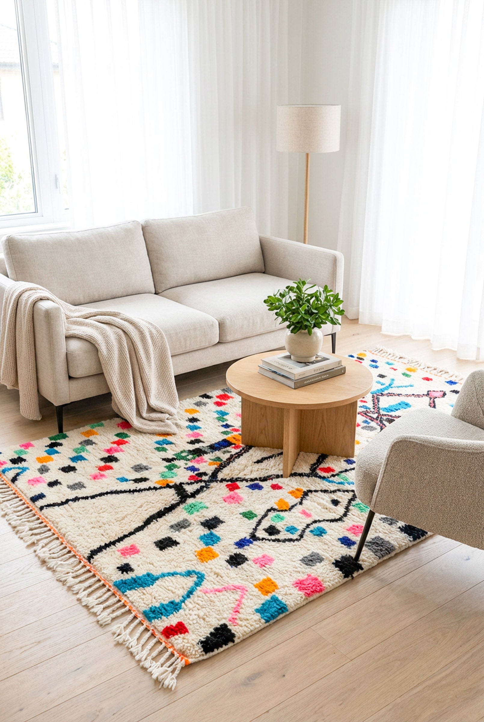 Tapis berbère coloré - n°1250