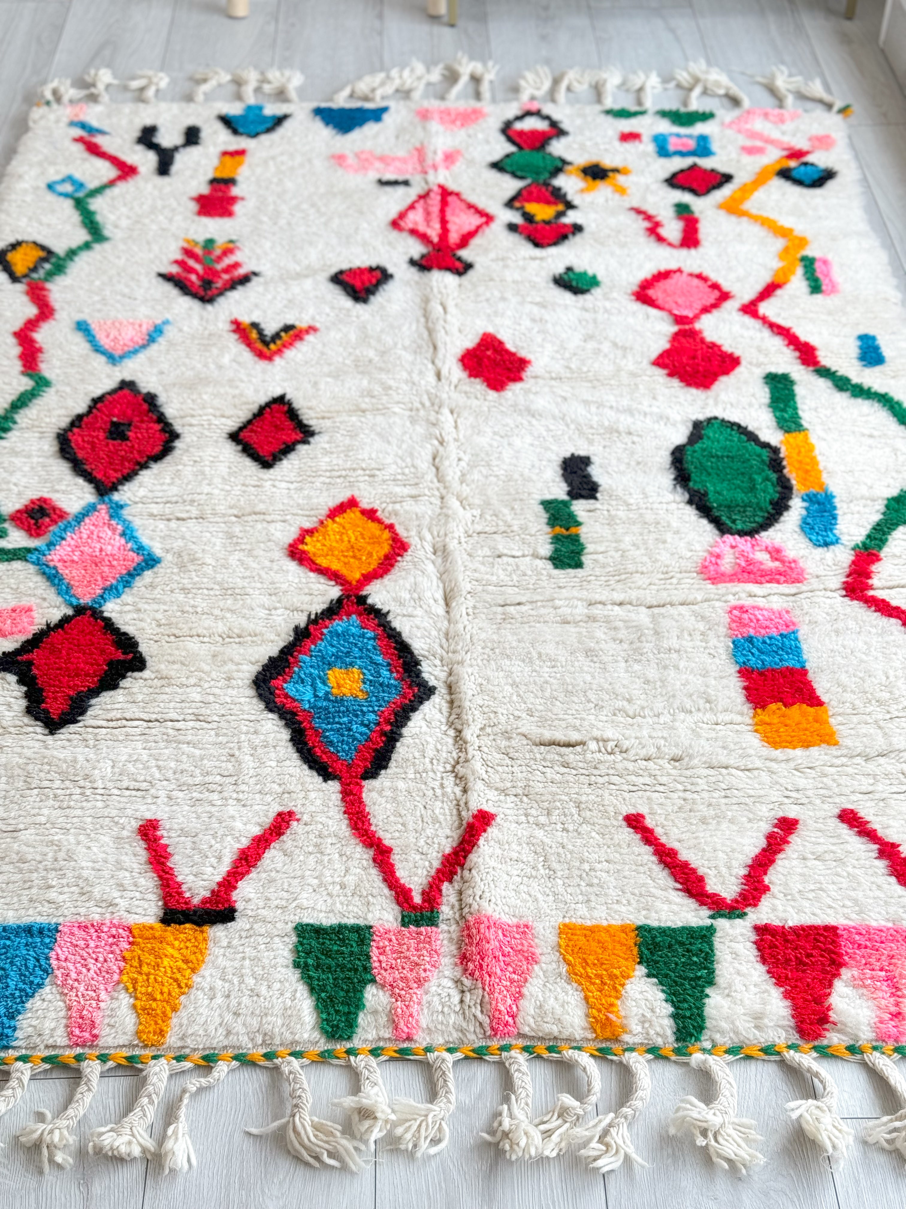 Colorful Berber rug 146 x 220 cm - n°1007