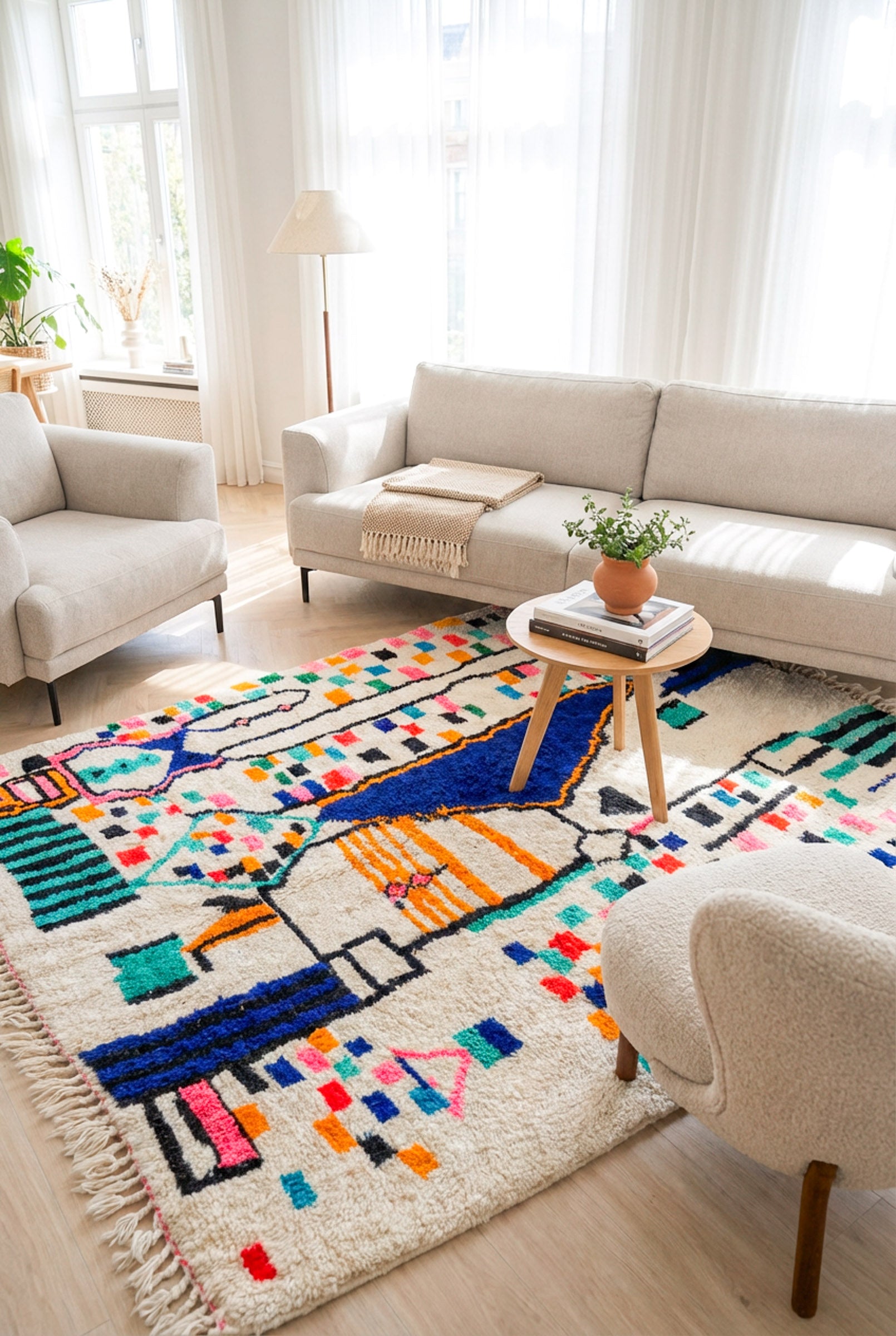 Tapis berbère coloré - n°1307