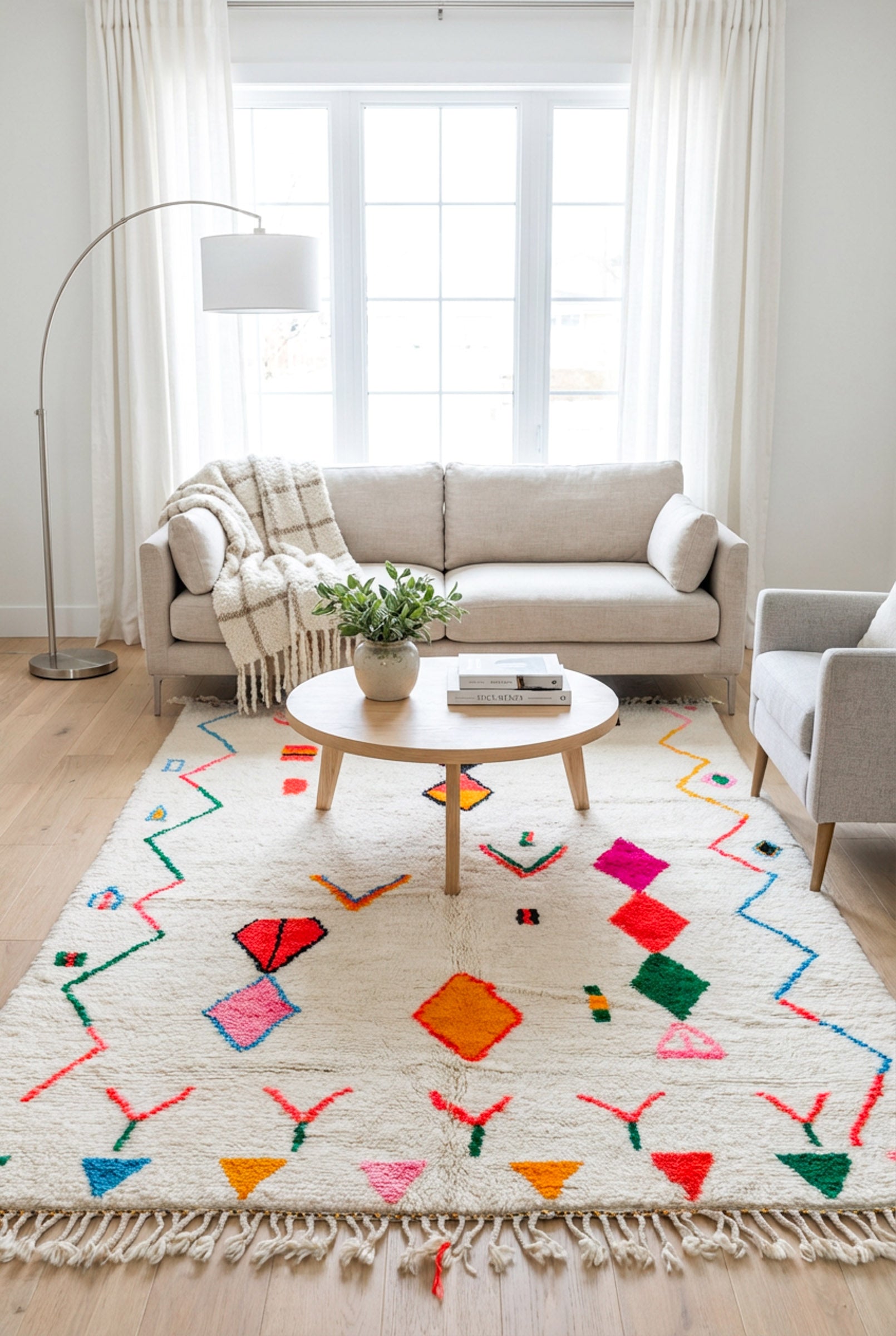 Tapis berbère coloré - n°1365