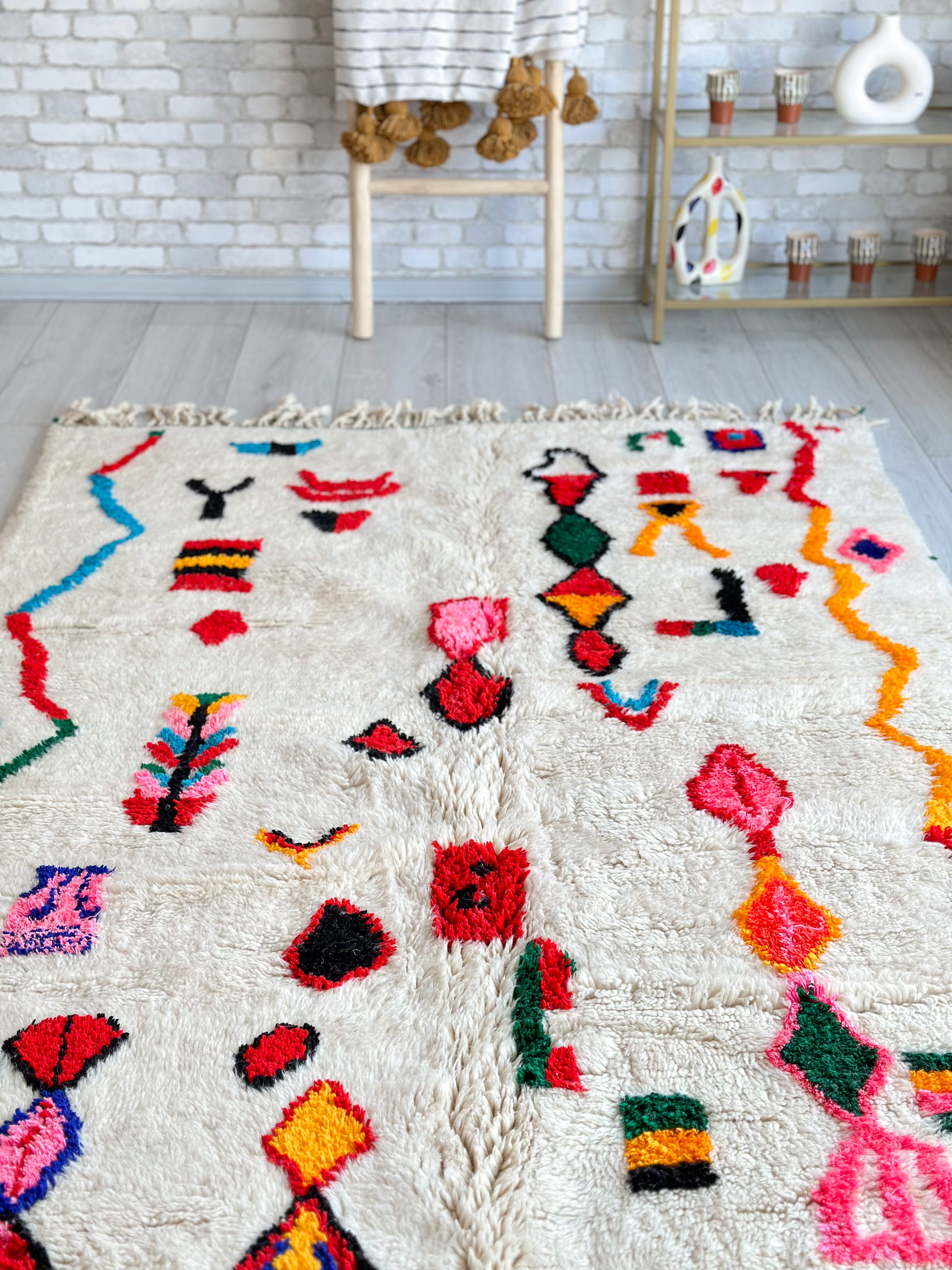 Colorful Berber rug 144 x 253 cm - n°636