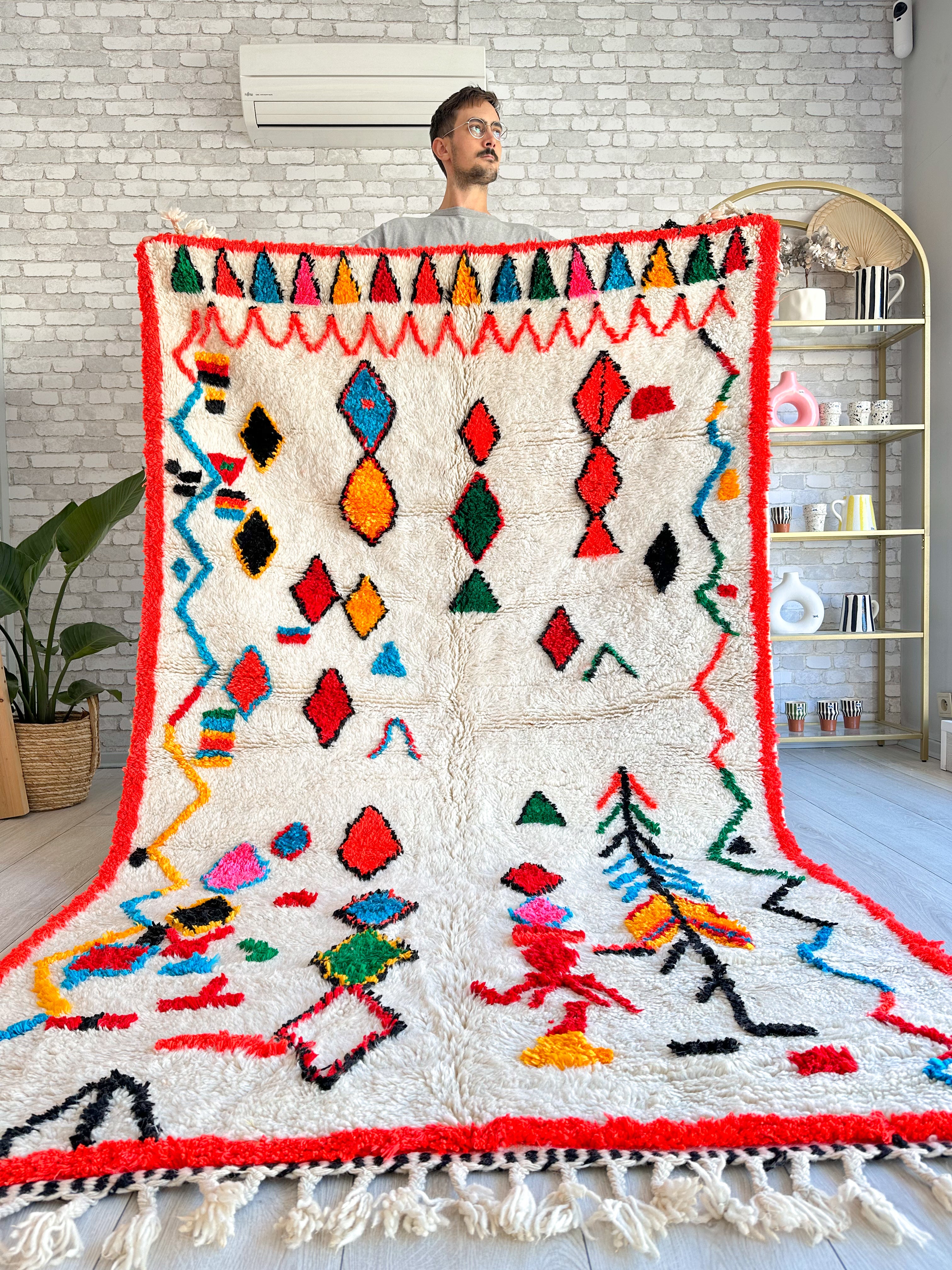 Colorful Berber rug 145 x 268 cm - n°730