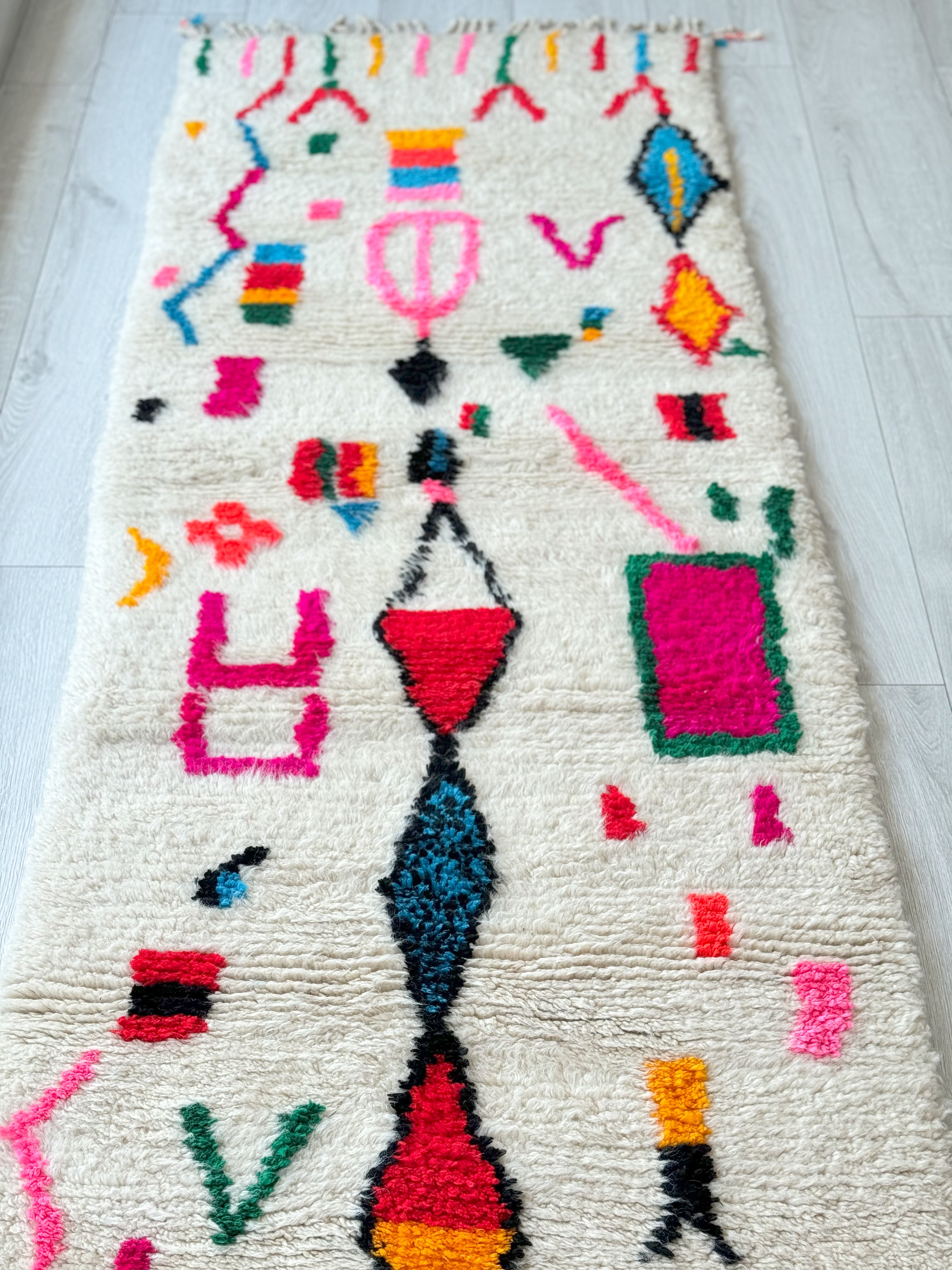 Tapis berbère de couloir coloré 83 x 300 cm - n°1192