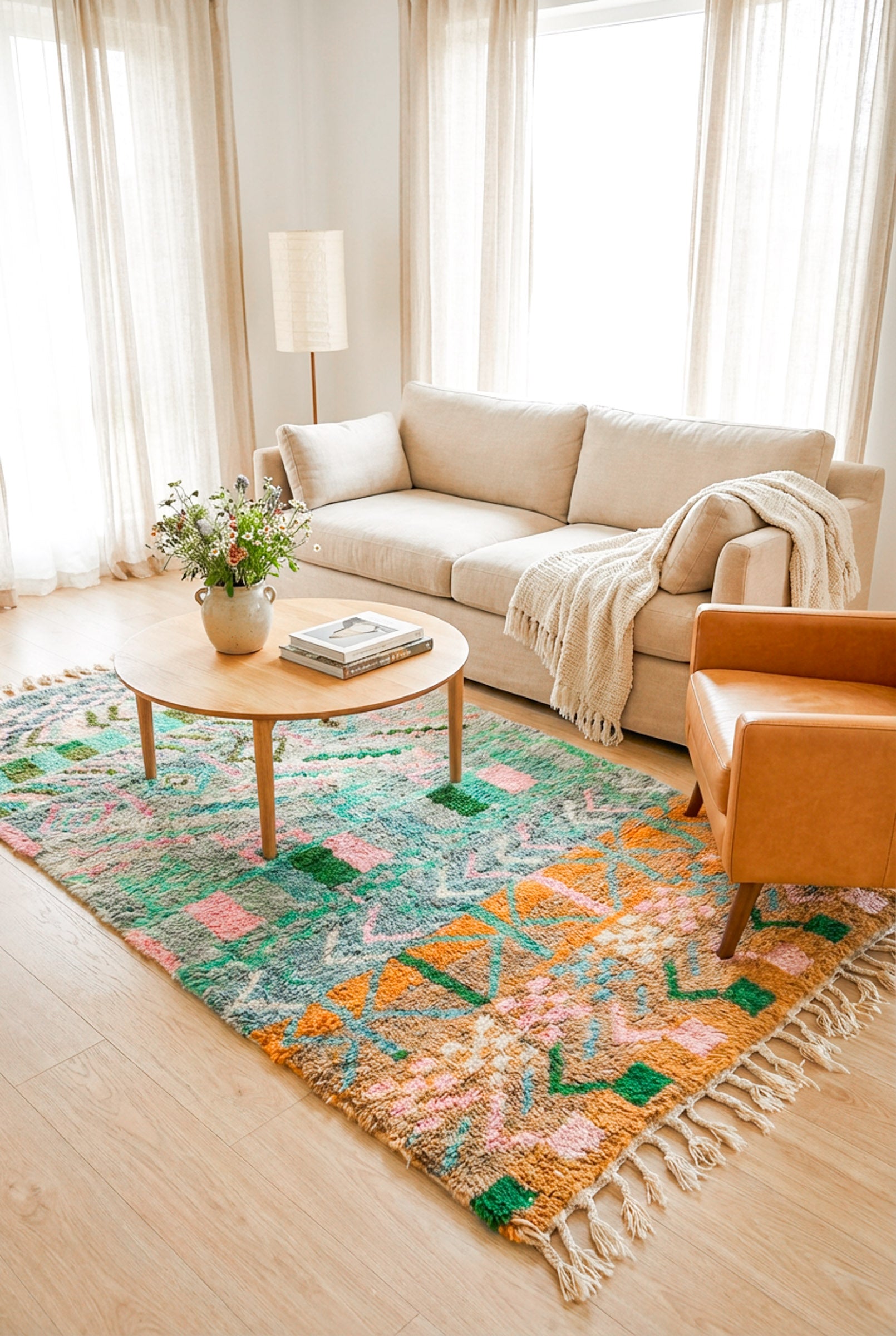 Tapis berbère coloré 155 x 283 cm - n°2077