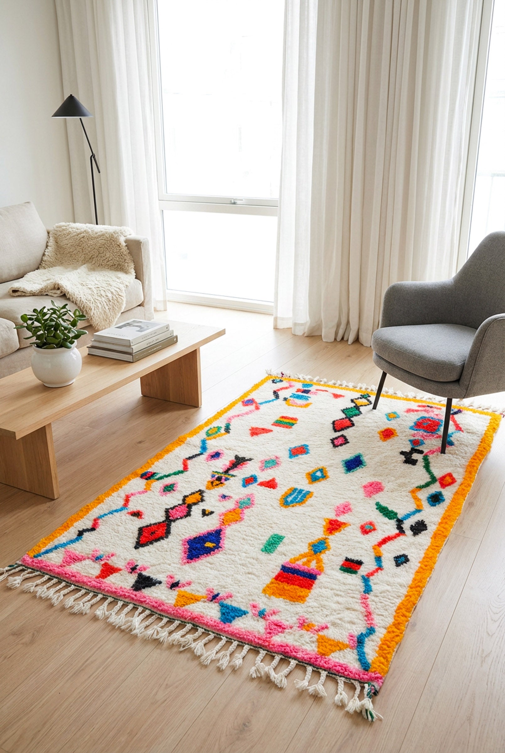 Tapis berbère coloré - n°522