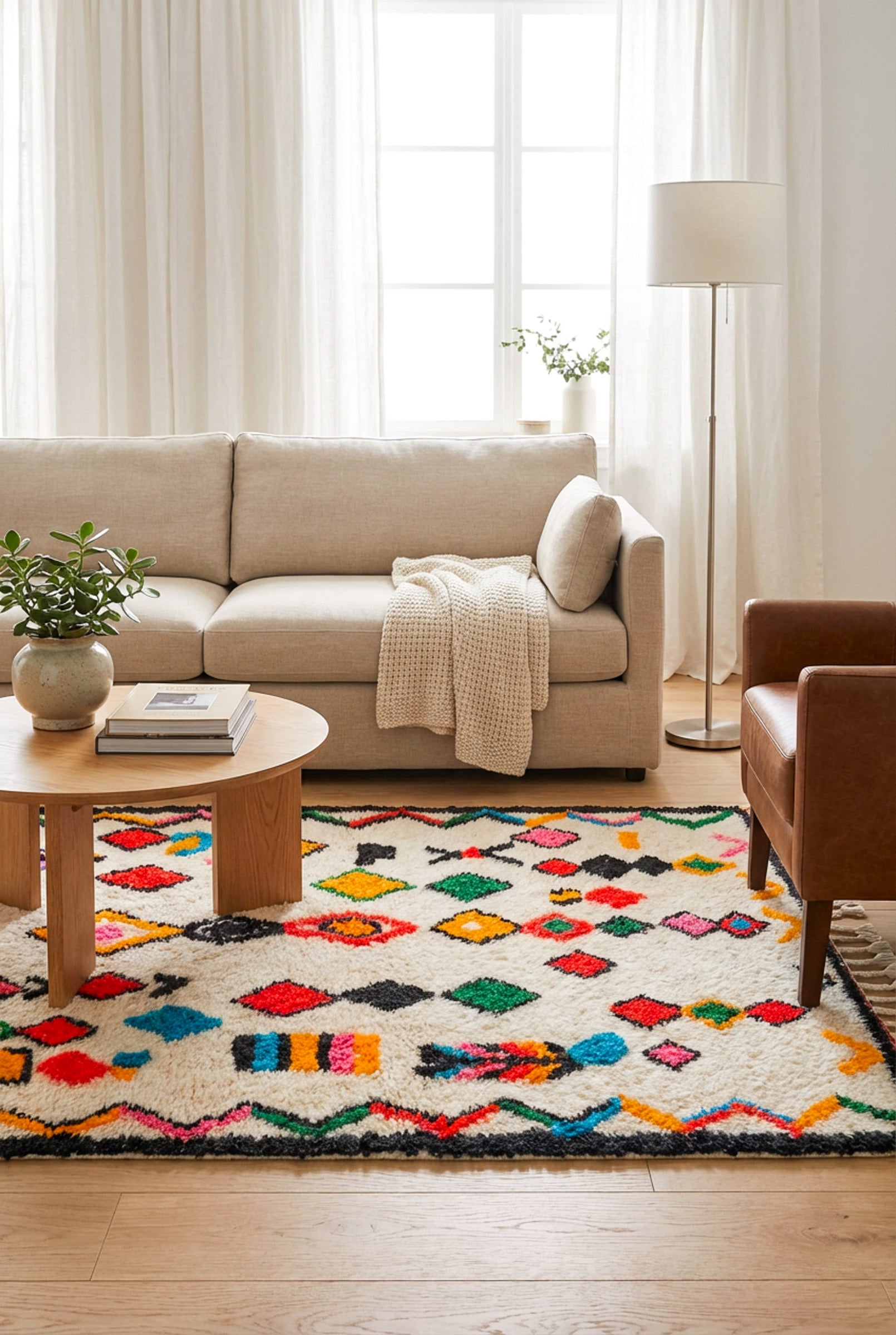 Colorful Berber rug 104 x 170 cm - No. 2444