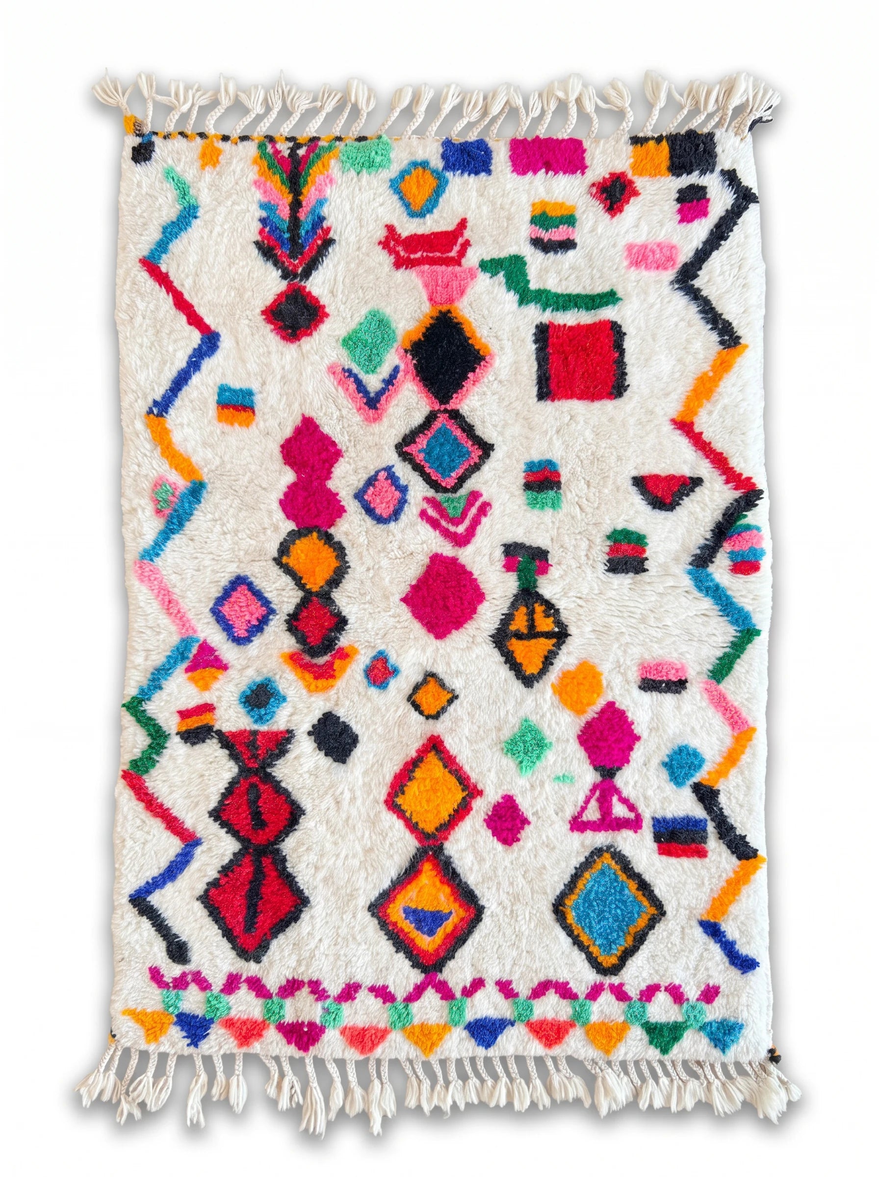 Tapis berbère coloré 98 x 161 cm, fait main en laine | Tamazi