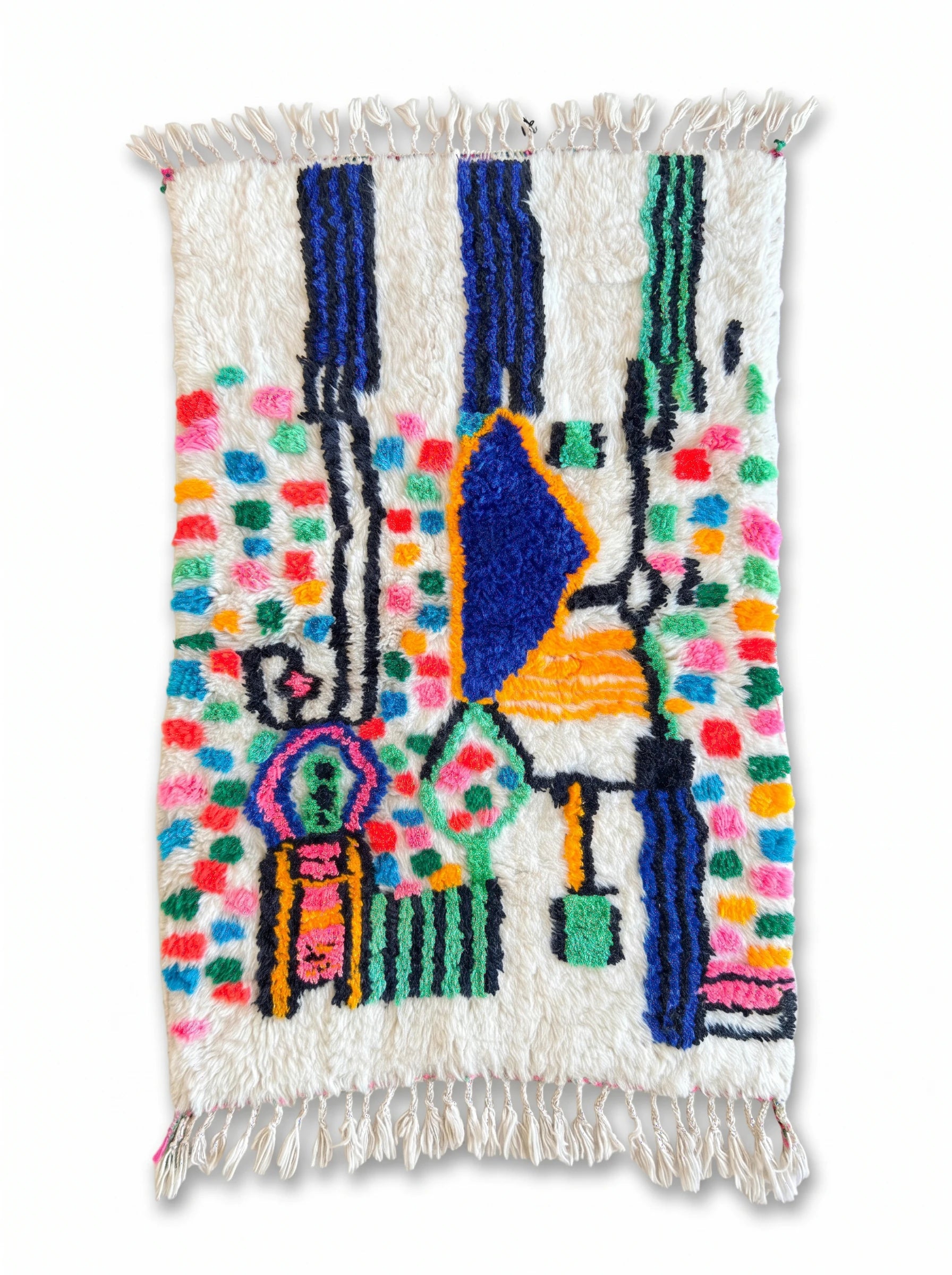 Tapis berbère coloré 93 x 166 cm, fait main en laine | Tamazi