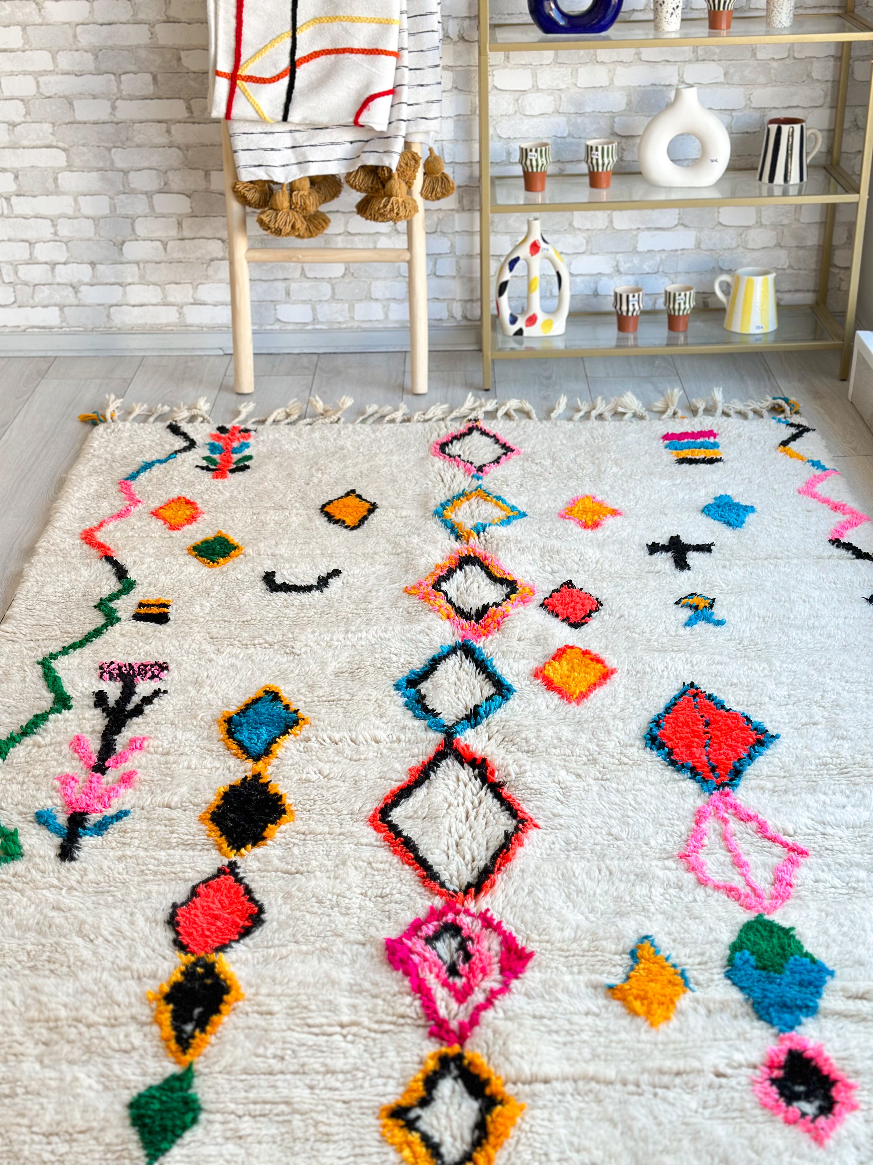 Colorful Berber rug 152 x 265 cm - n°697