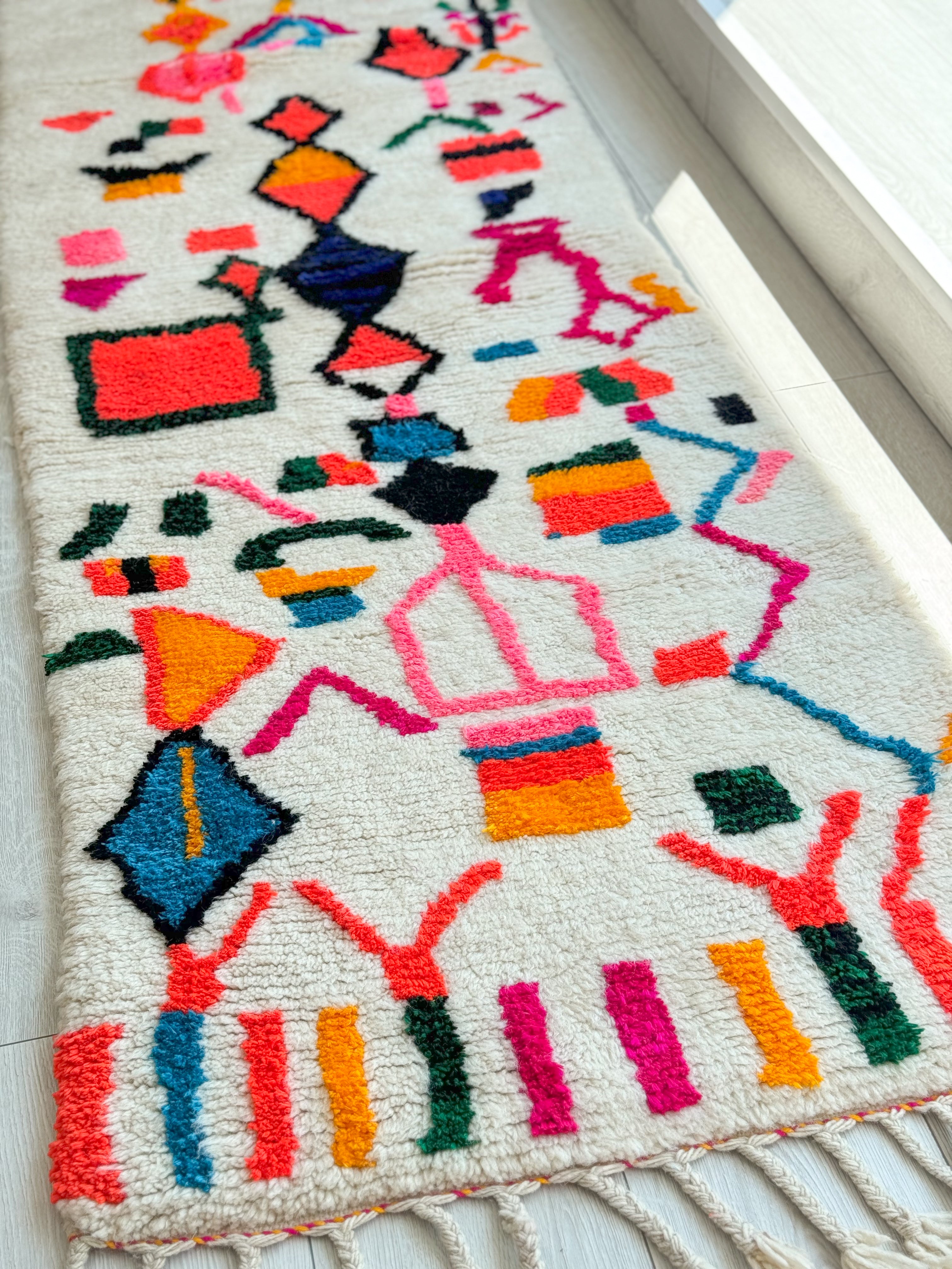 Colorful Moroccan Runner Rug 80 x 270 cm / 2.6 x 8.9 ft - n°1346