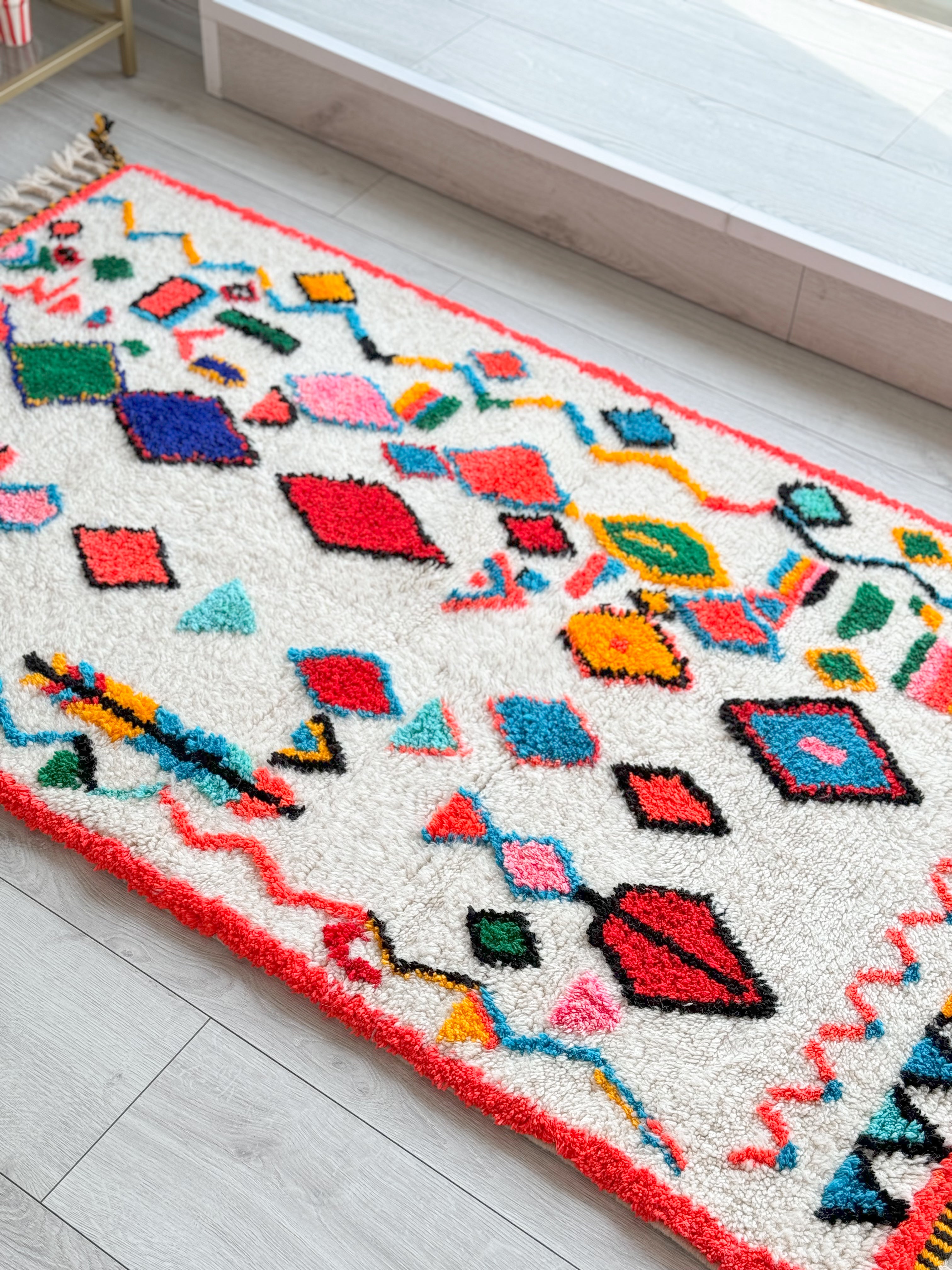 Colorful Berber rug 93 x 173 cm - n°876