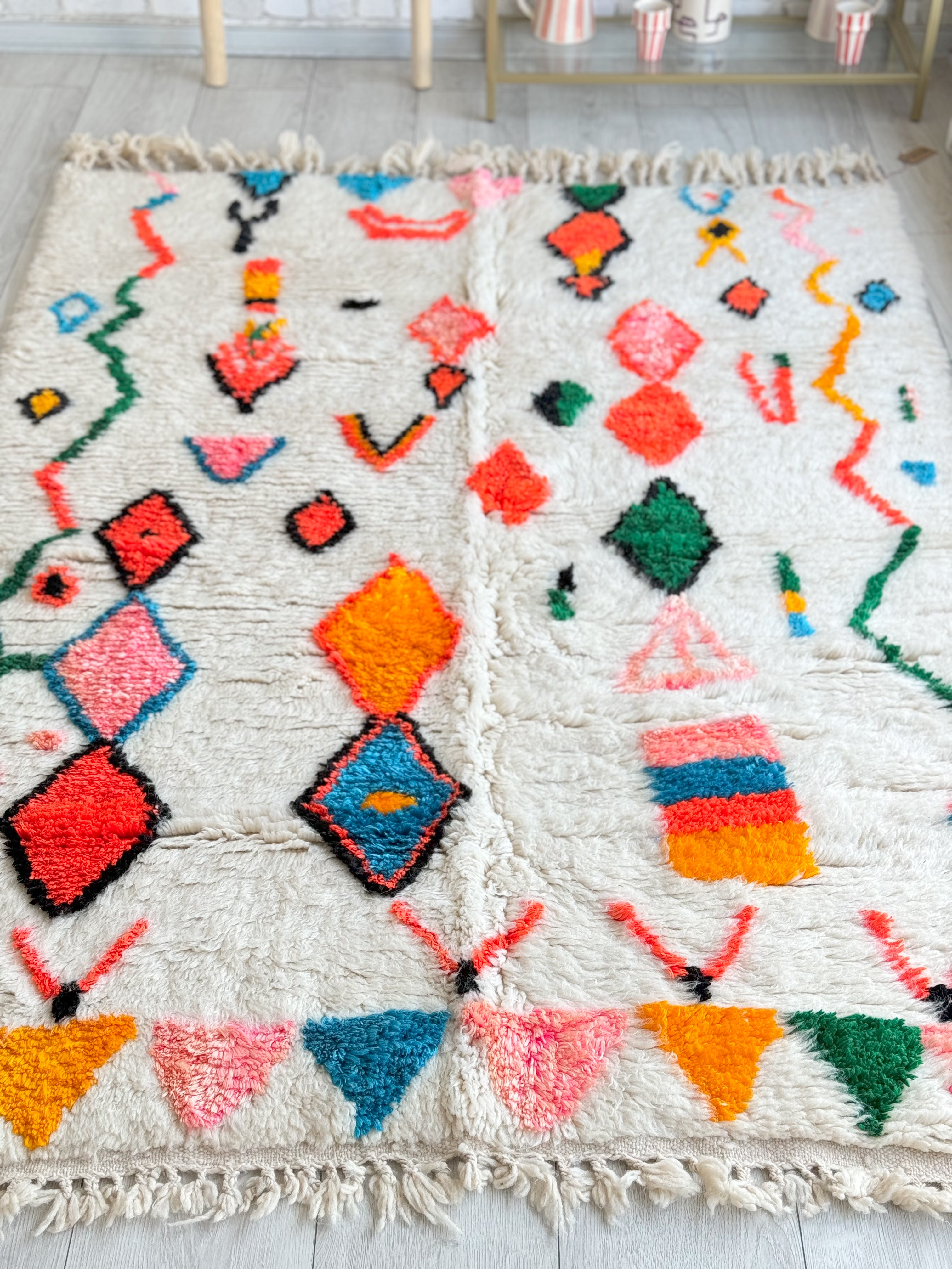 Colorful Berber rug 140 x 212 cm - n°971