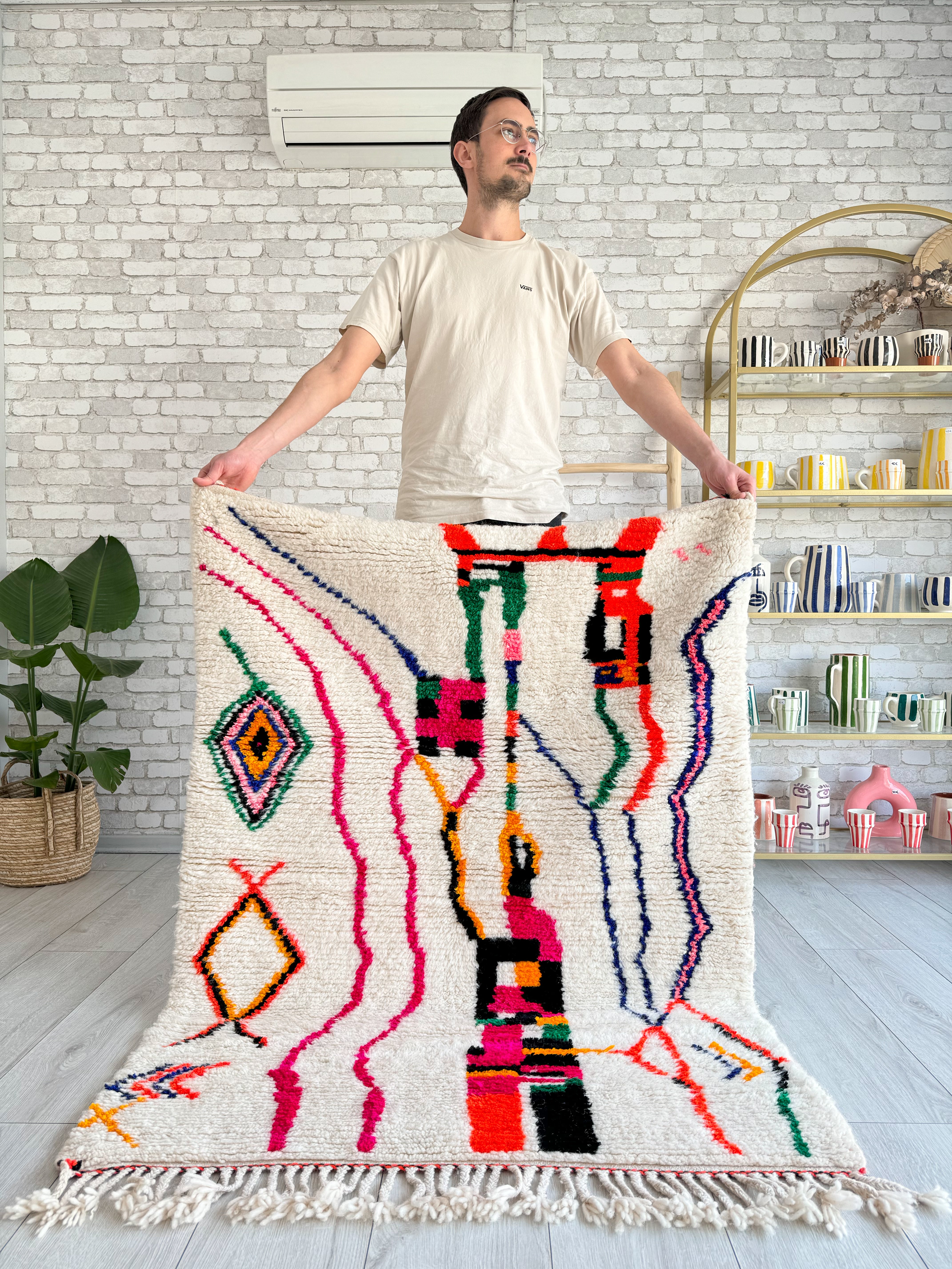 Colorful Berber rug 110 x 162 cm - n°895