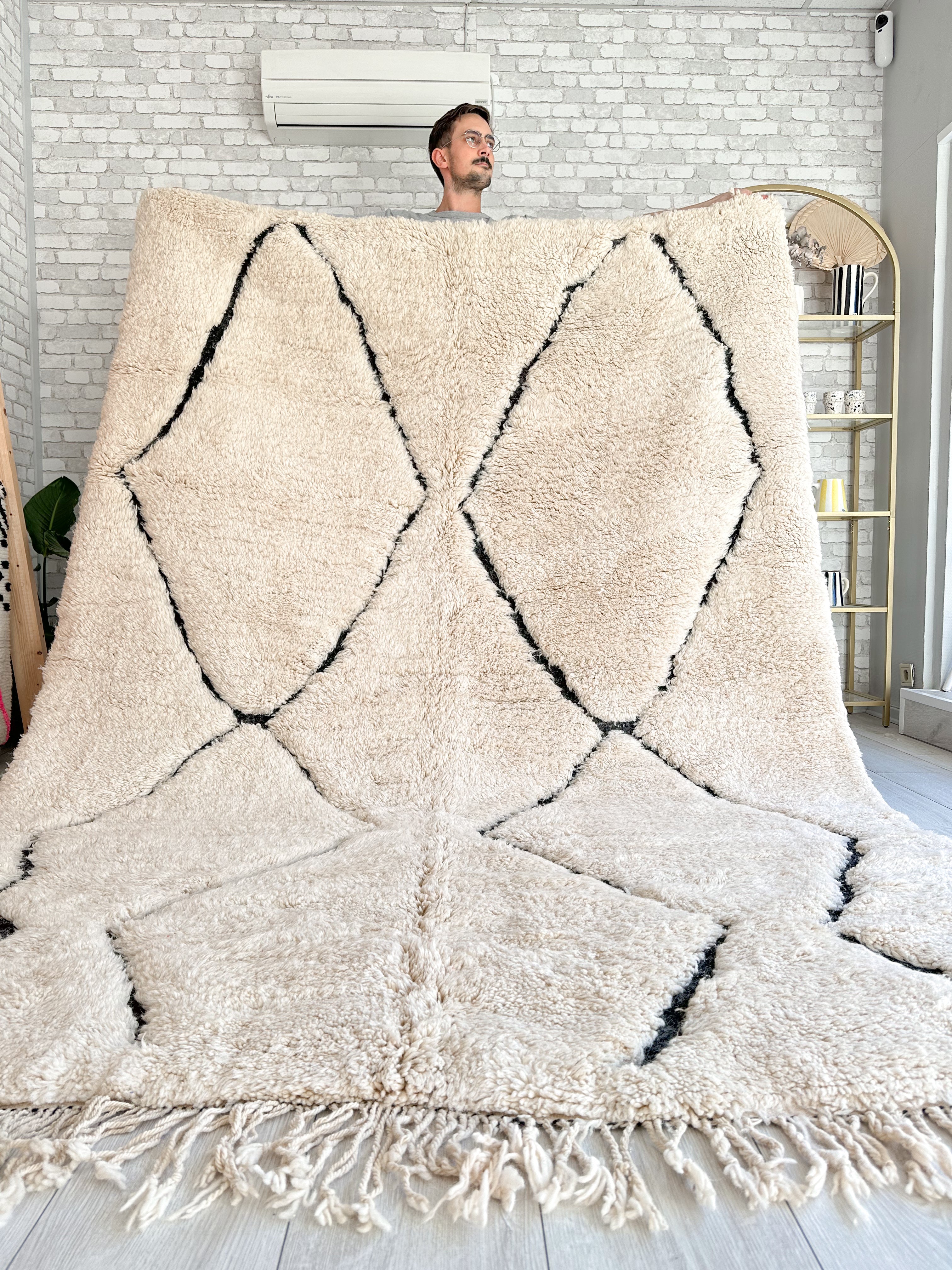 Beni Ouarain shaggy rug - 200 x 300 cm - n°707