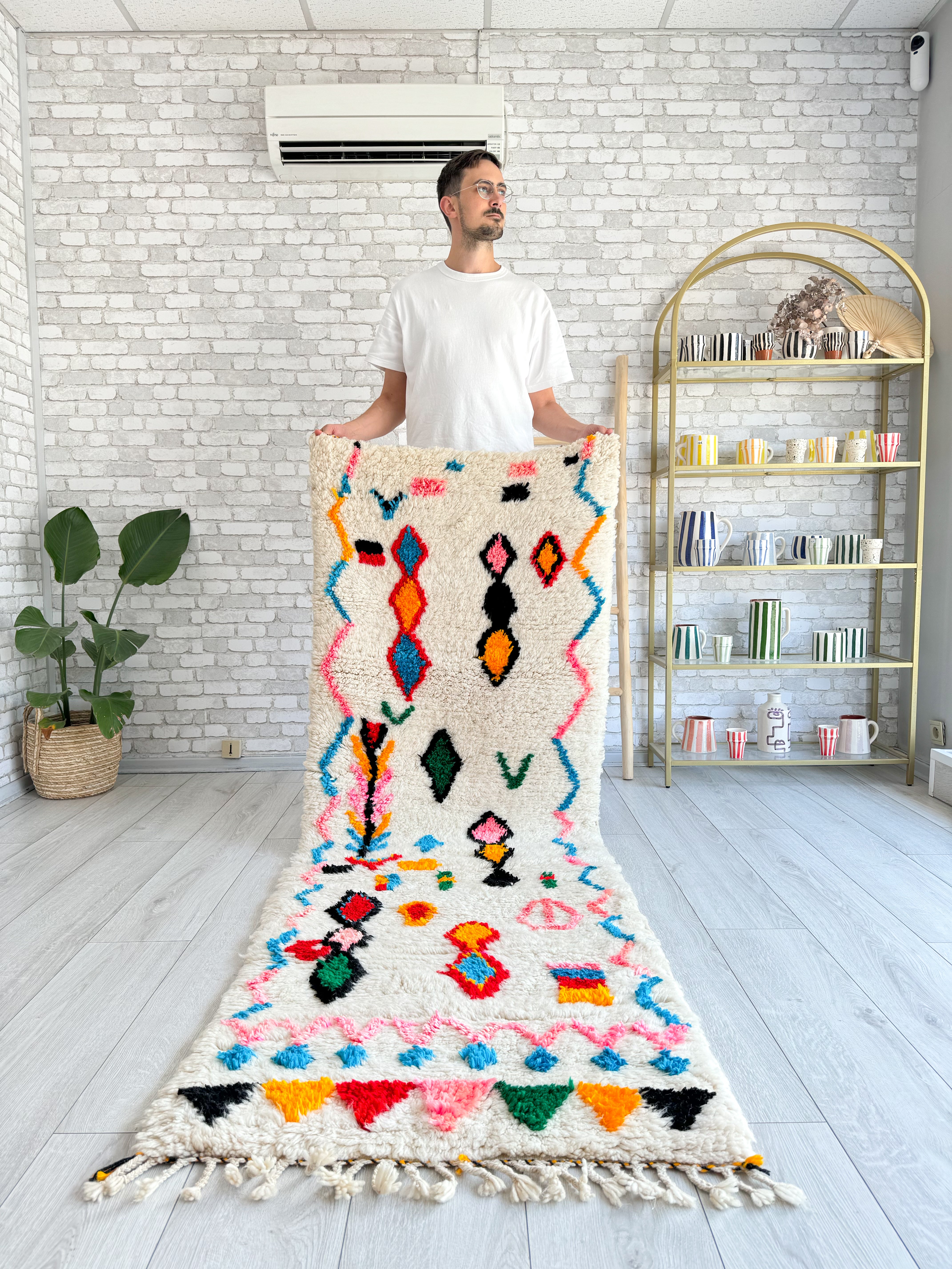 Colorful Berber hallway rug 82 x 242 cm - n°1170