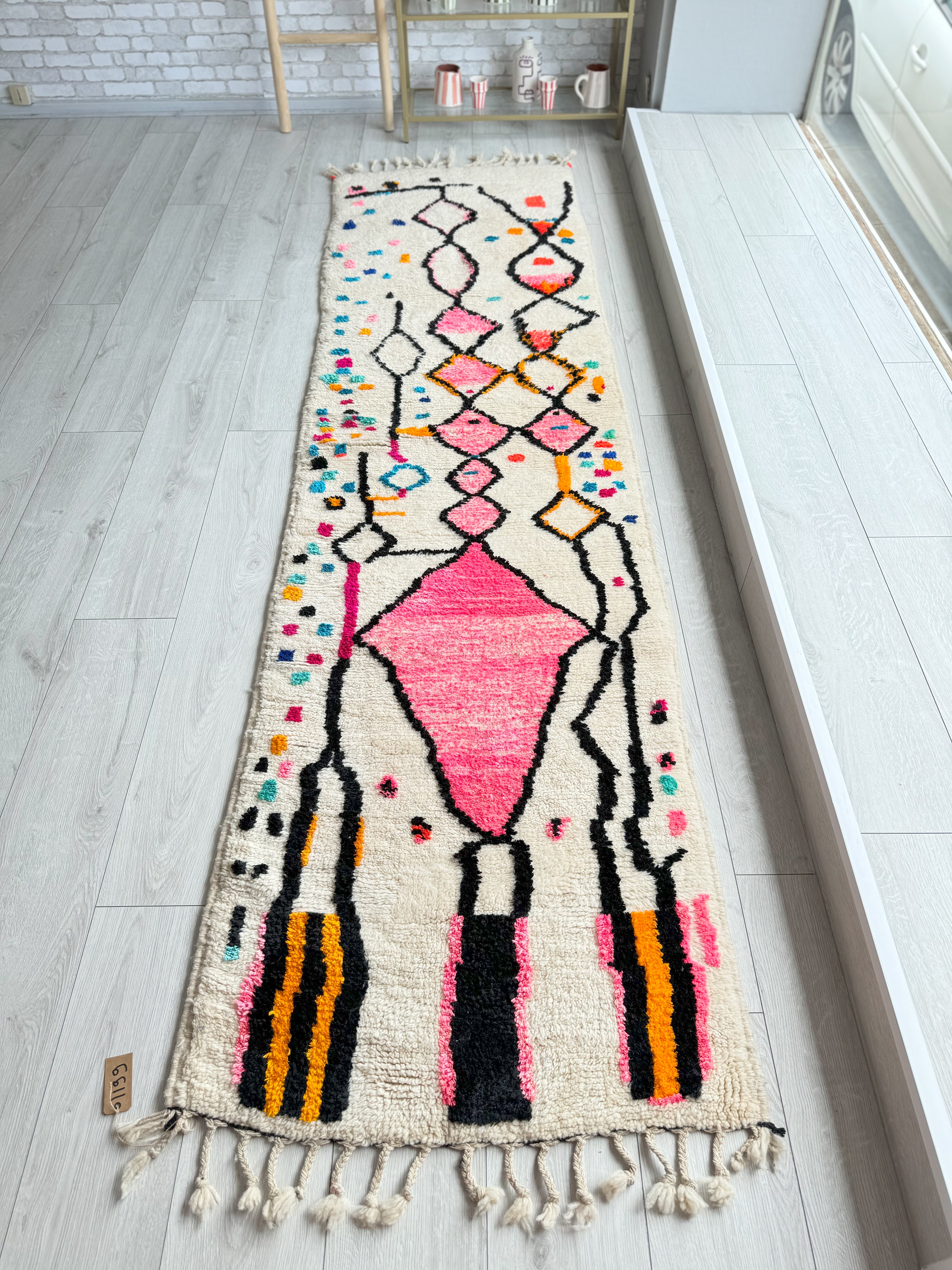 Colorful Berber hallway rug 85 x 330 cm - n°1199