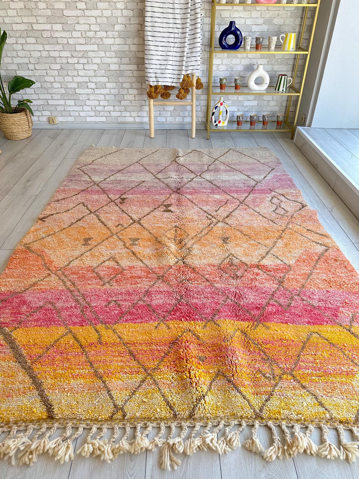 Tapis Beni Ouarain coloré - 170 x 255 cm - n°667