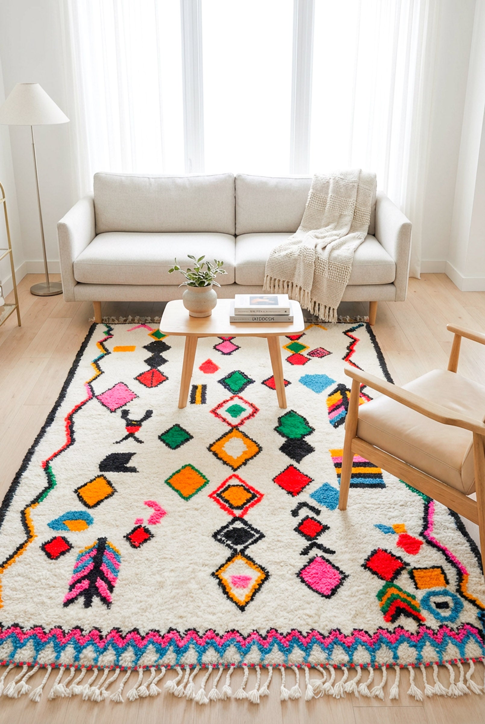 Tapis berbère coloré - n°529