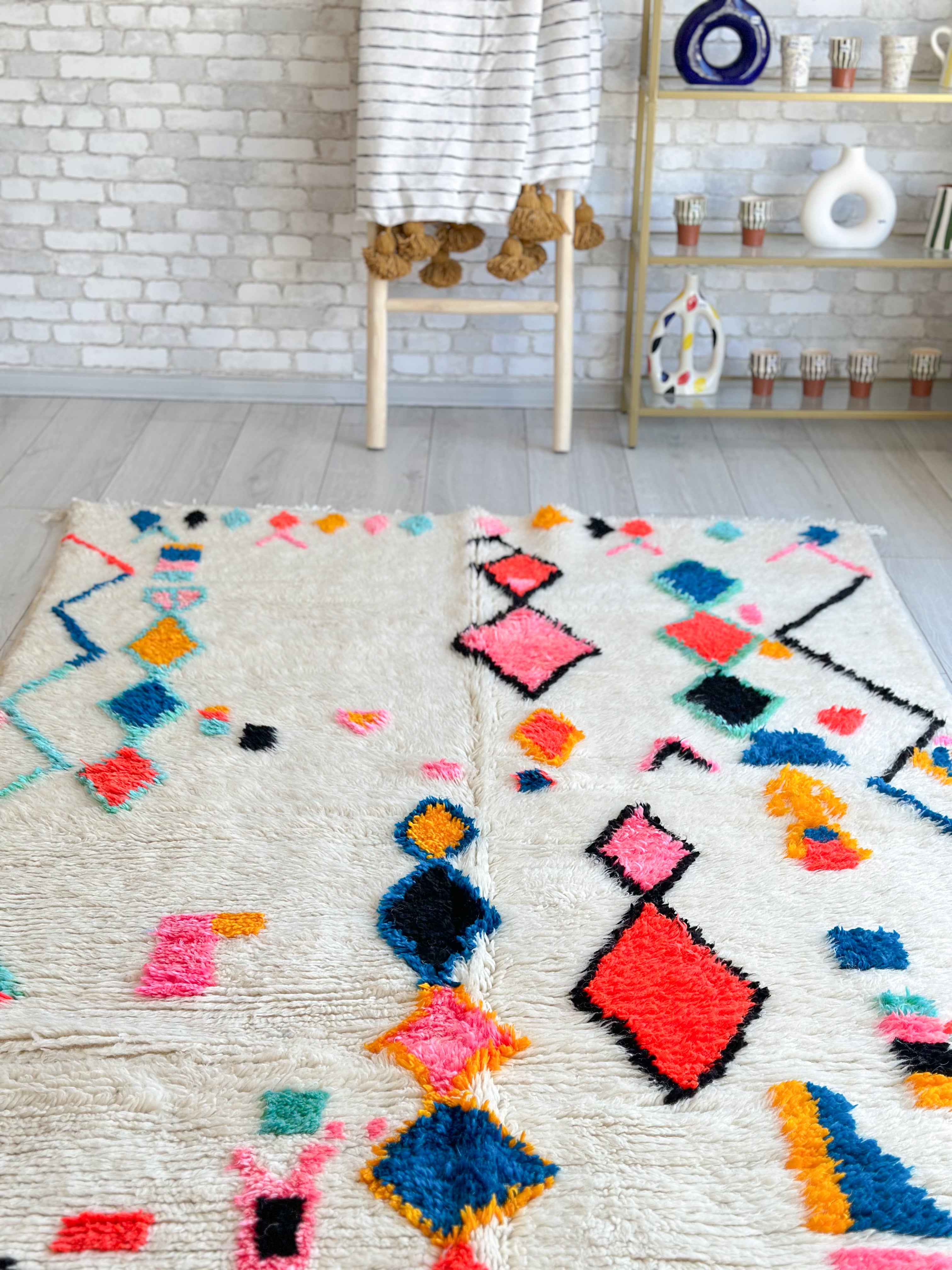 Colorful Berber carpet - n°596 