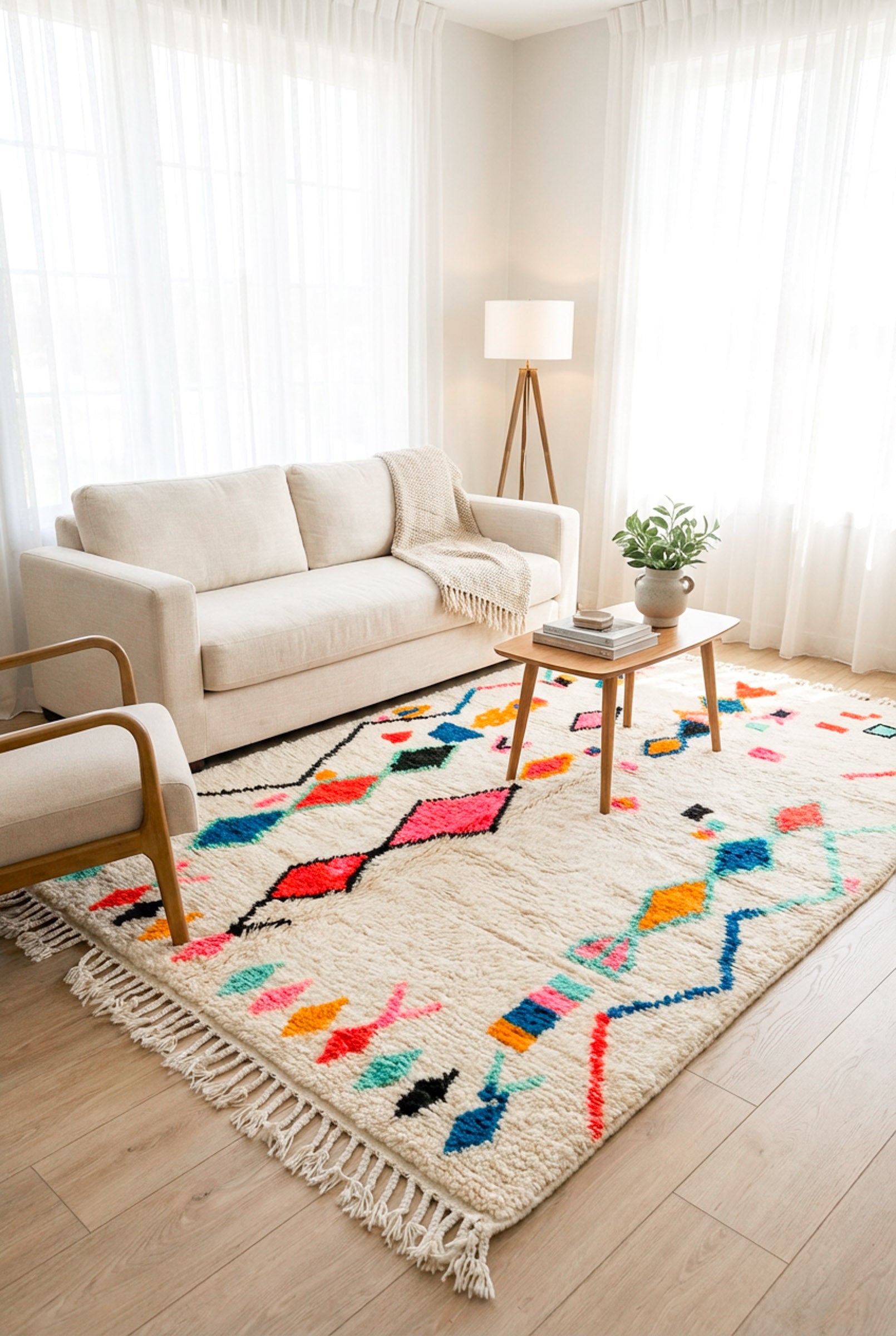 Tapis berbère coloré - n°596