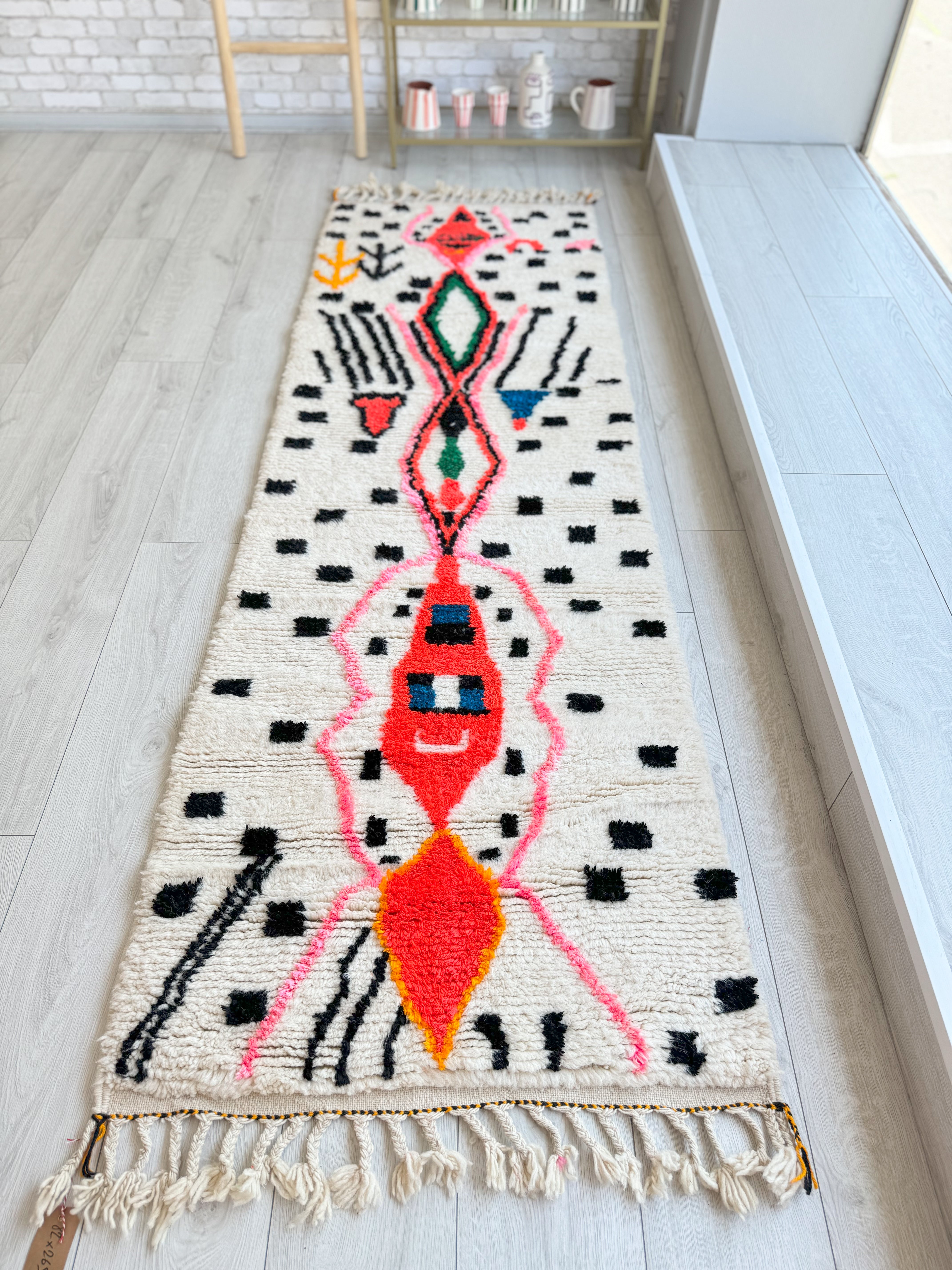 Tapis berbère de couloir coloré 82 x 265 cm - n°1302