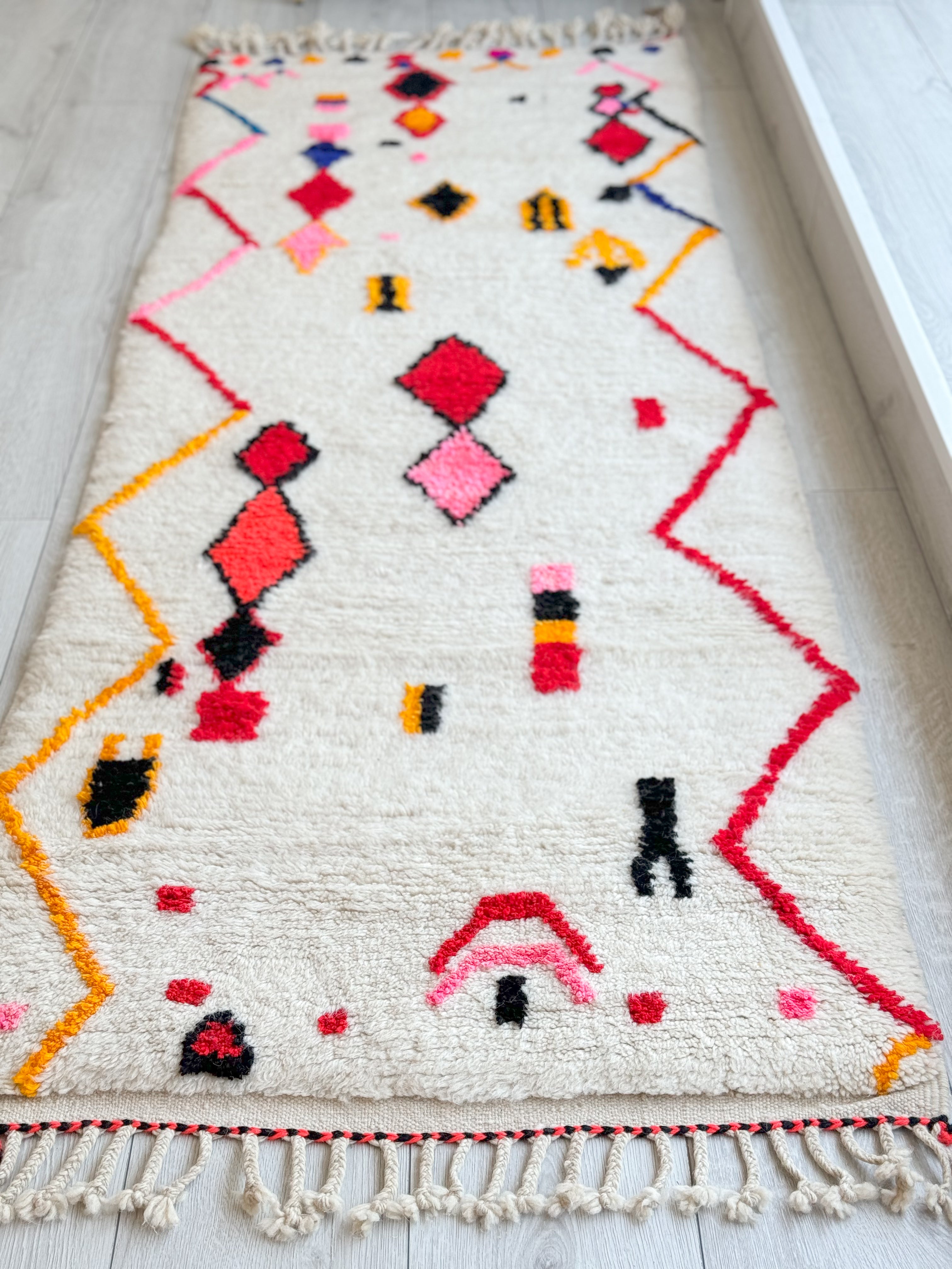 Tapis berbère de couloir coloré 84 x 253 cm - n°1192