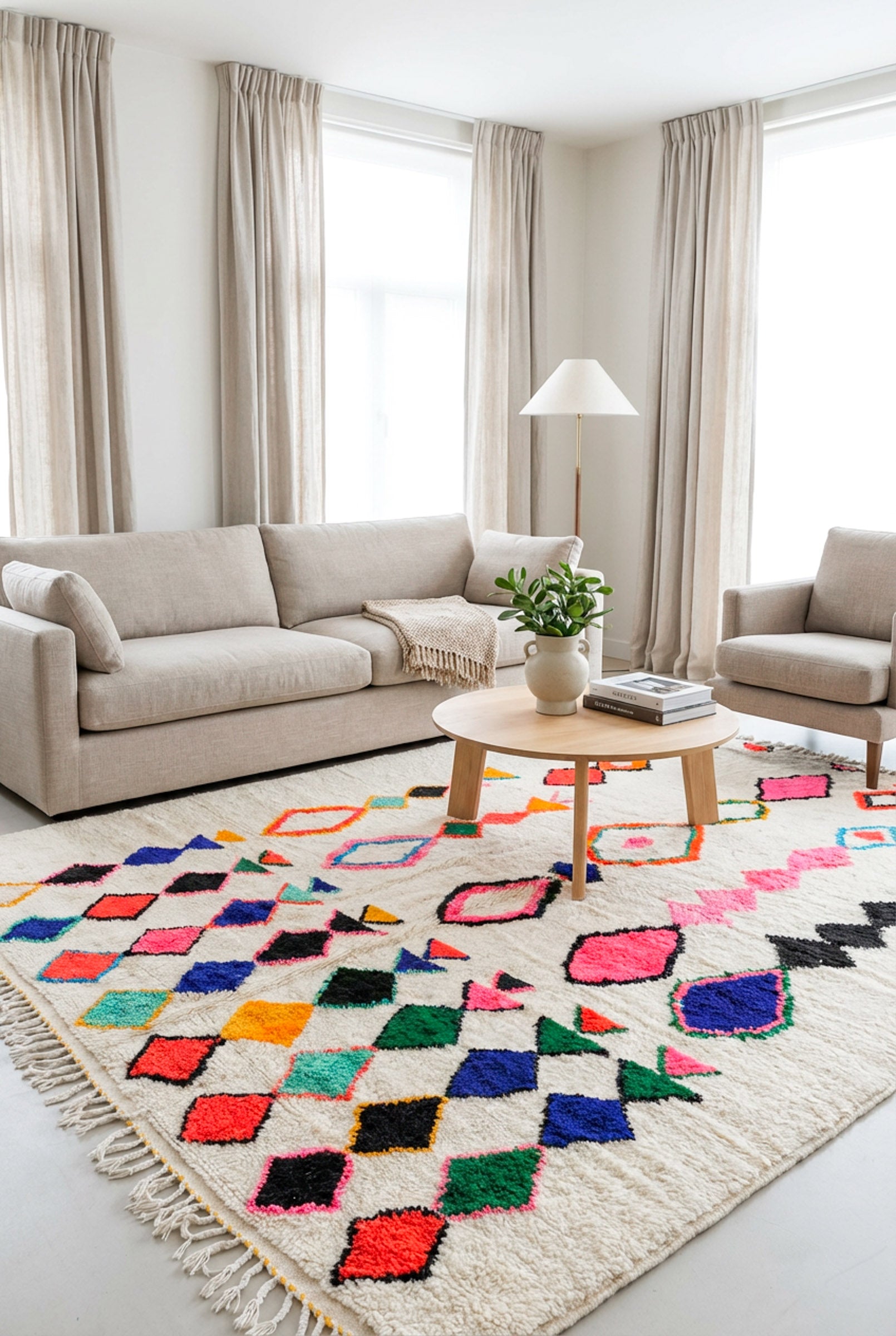 Tapis berbère coloré - n°603