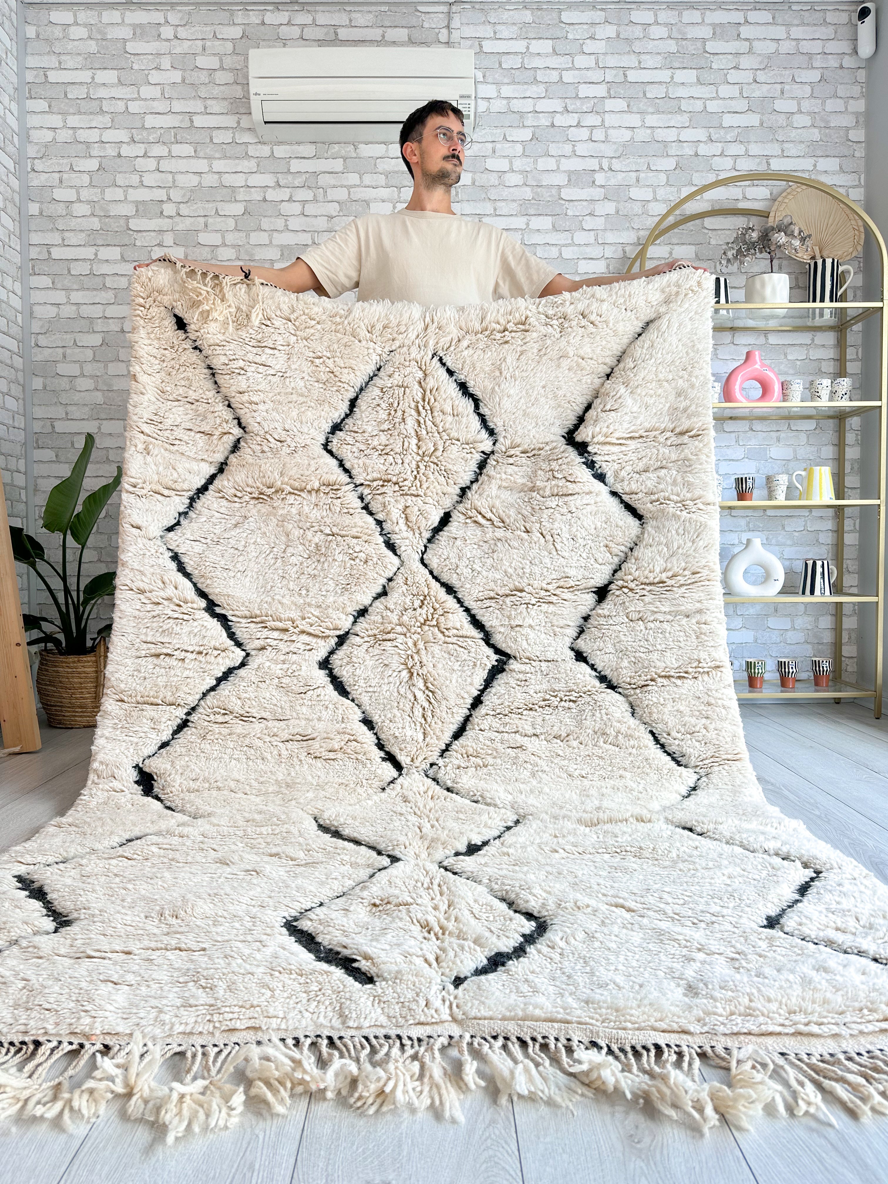 Beni Ouarain shaggy rug - 156 x 255 cm - n°701