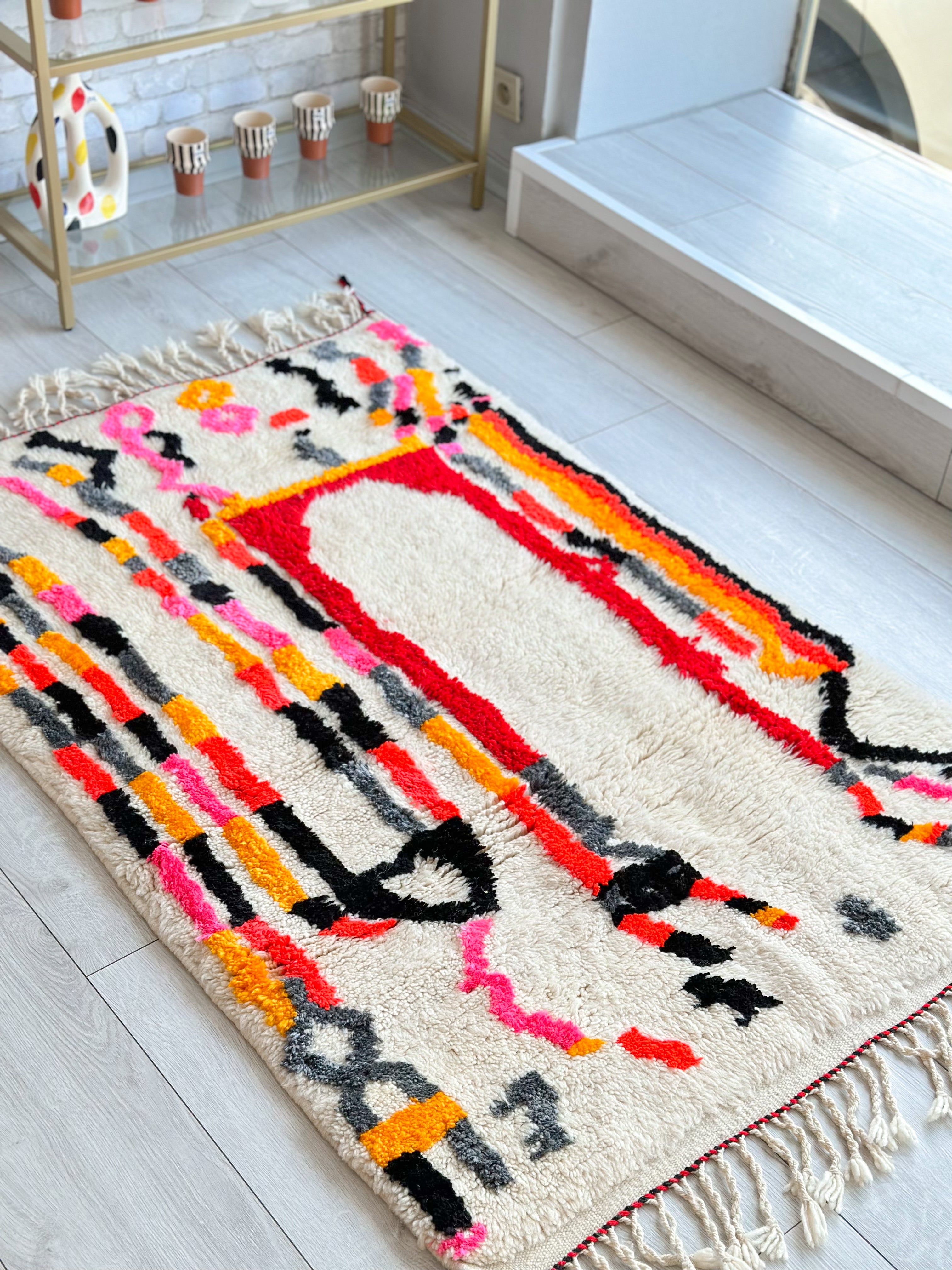 Tapis berbère coloré 97 x 160 cm - n°665