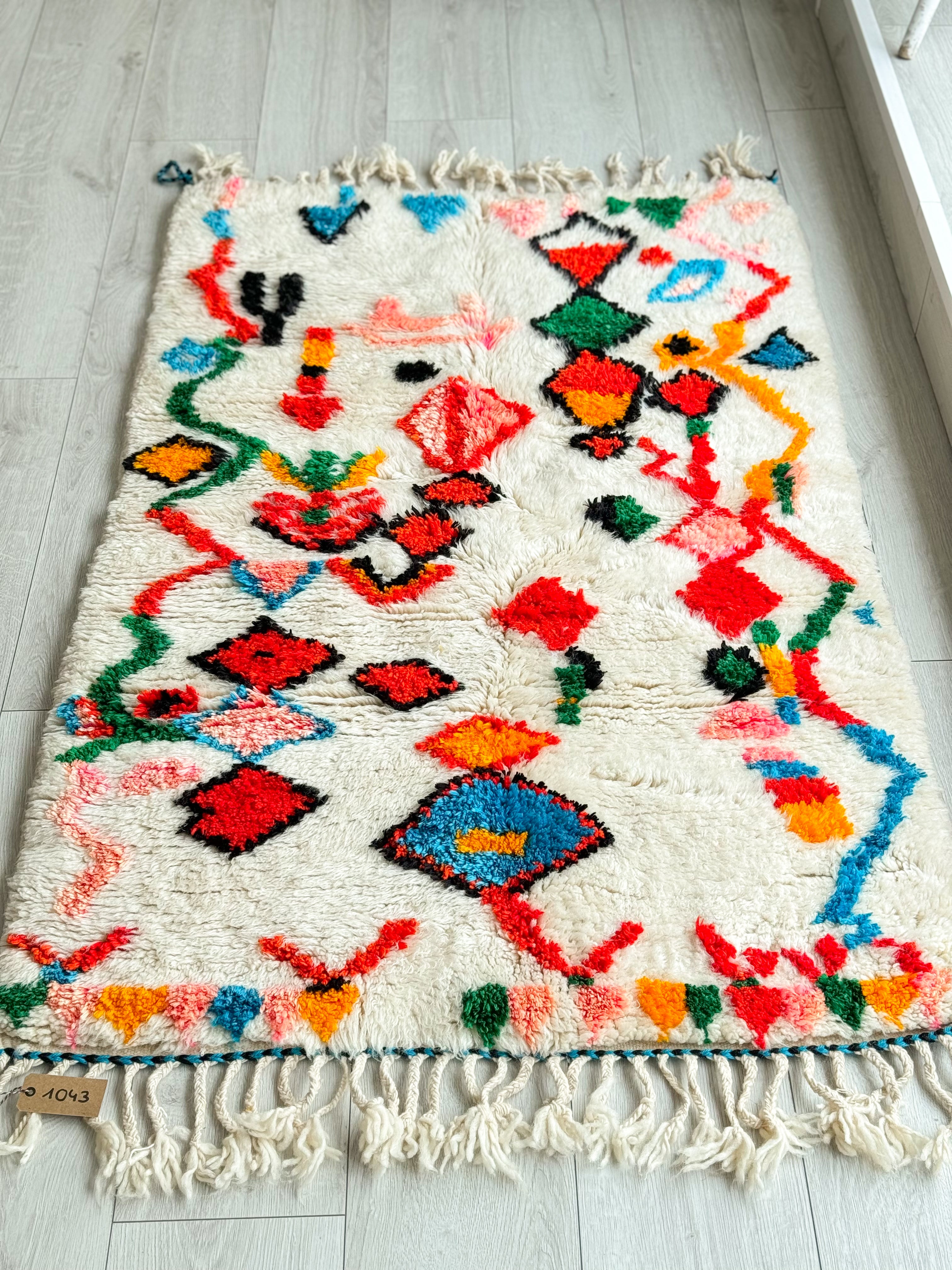 Colorful Berber rug 97 x 168 cm - n°1043