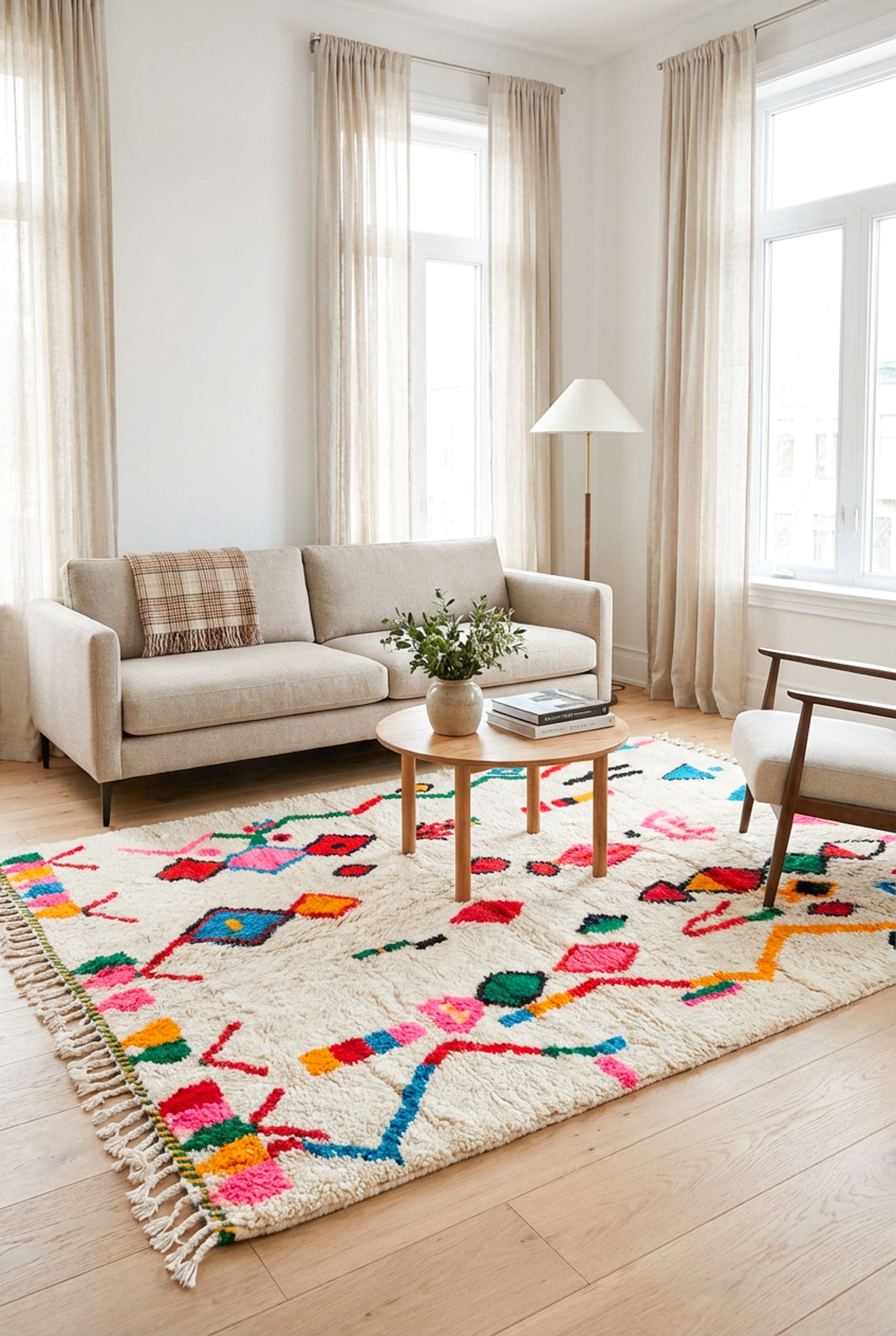 Tapis berbère coloré - n°623