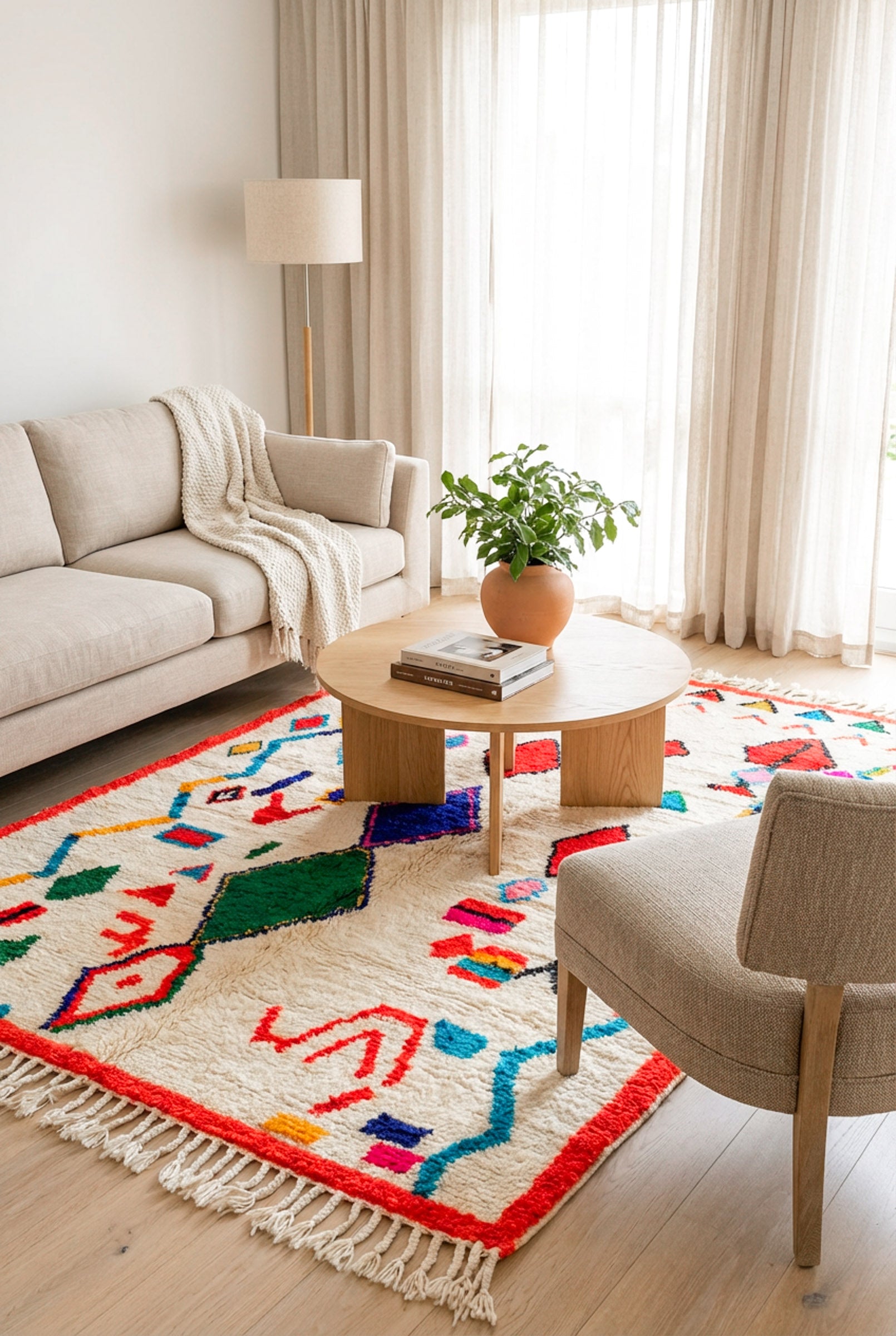 Tapis berbère coloré - n°625