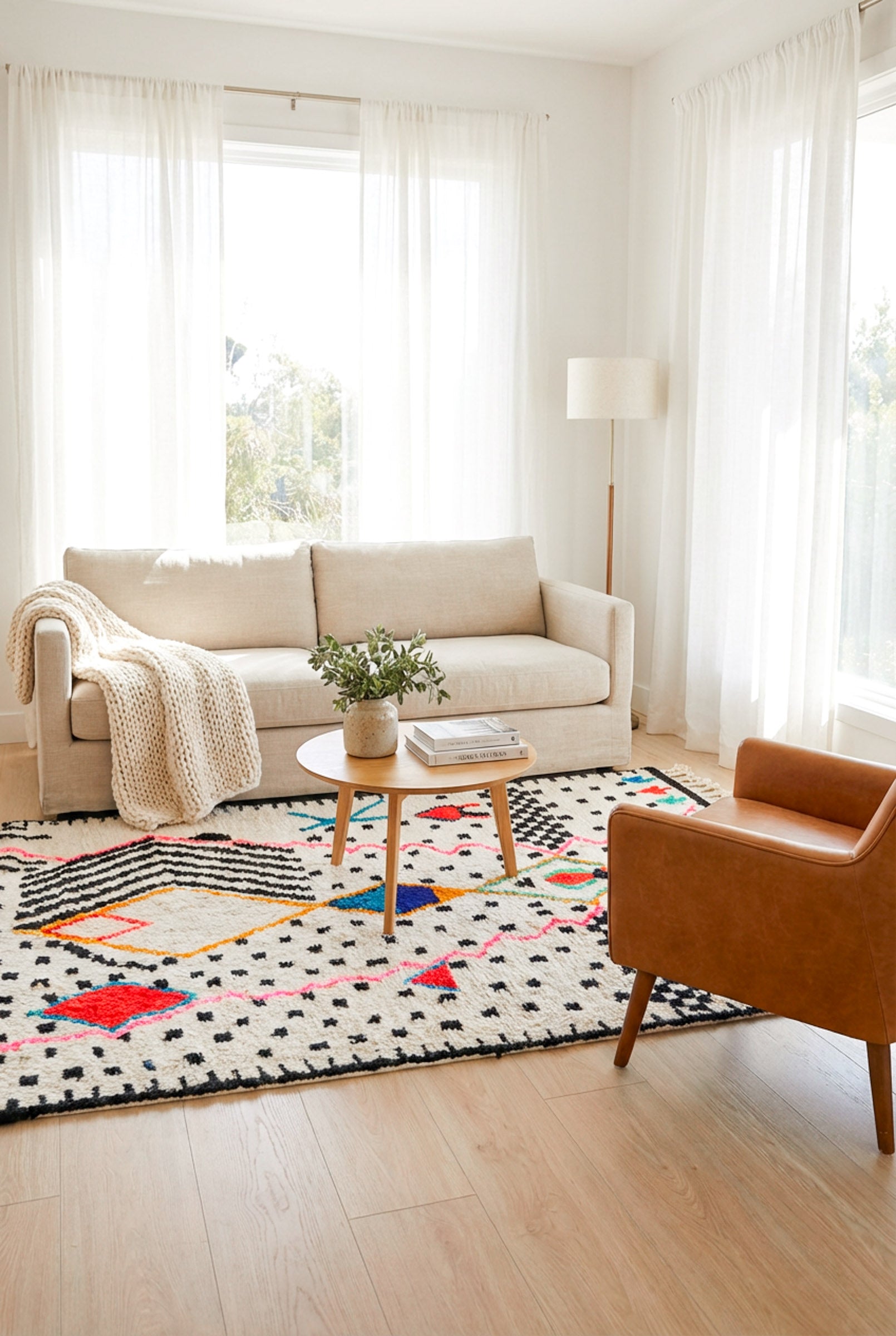 Tapis berbère coloré - n°626