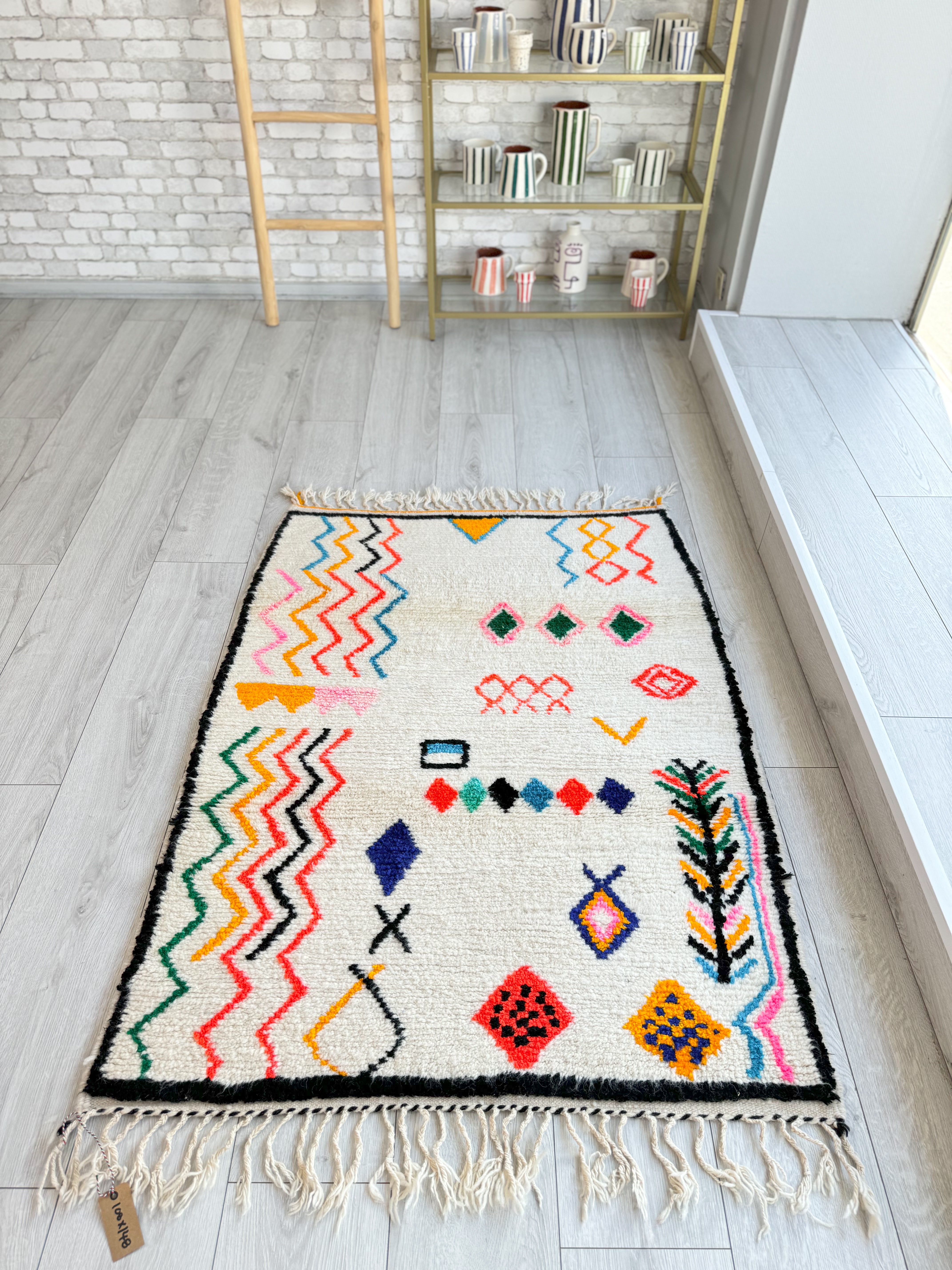 Colorful Berber Rug 108 x 148 cm / 3.5 x 4.9 ft - n°1064