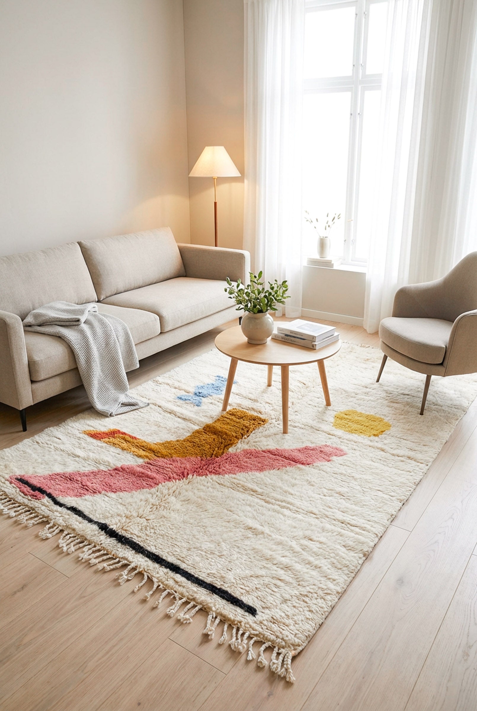 Tapis berbère coloré - n°634