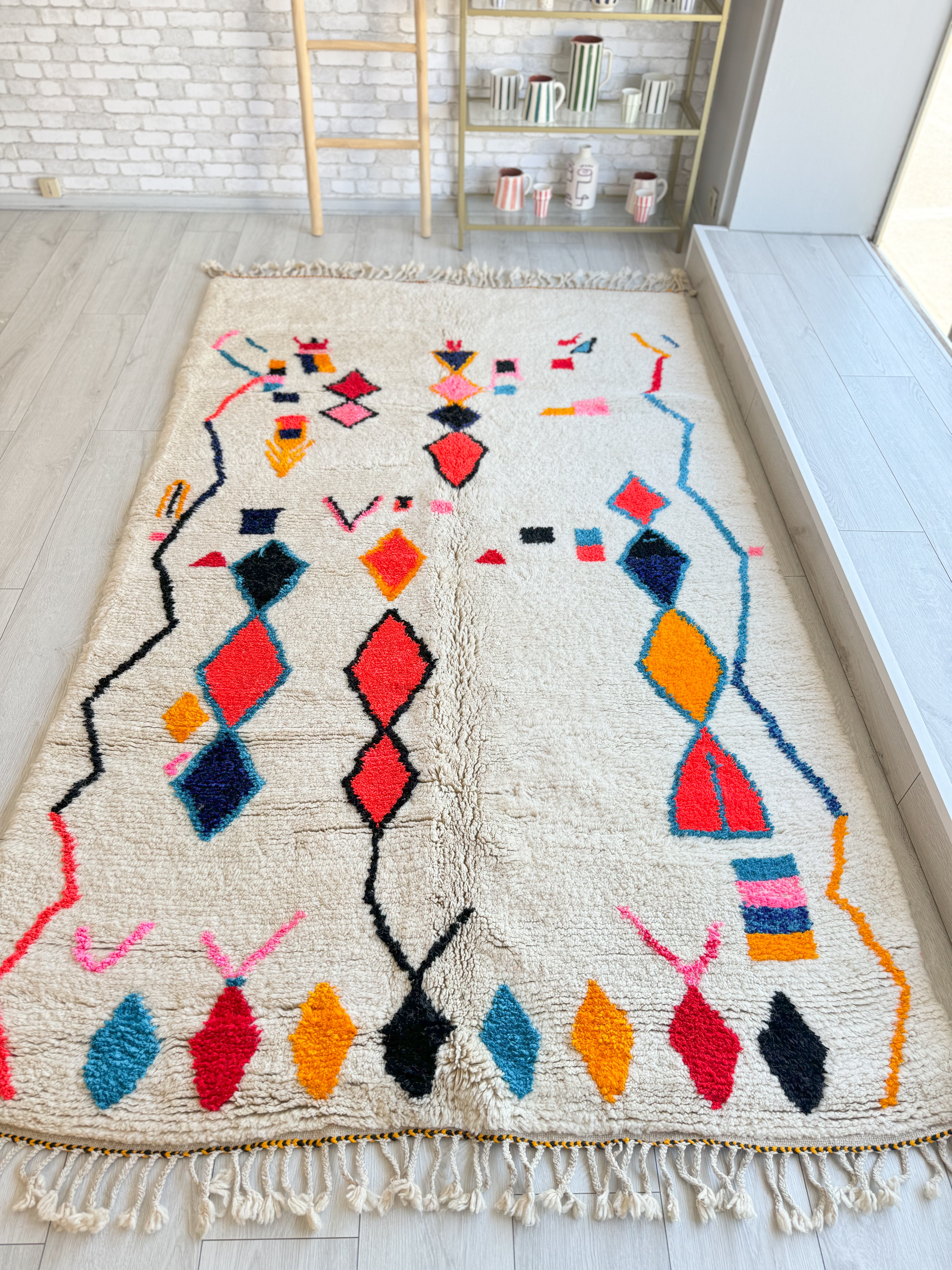 Colorful Moroccan Rug 158 x 280 cm / 5.2 x 9.2 ft - n°1425