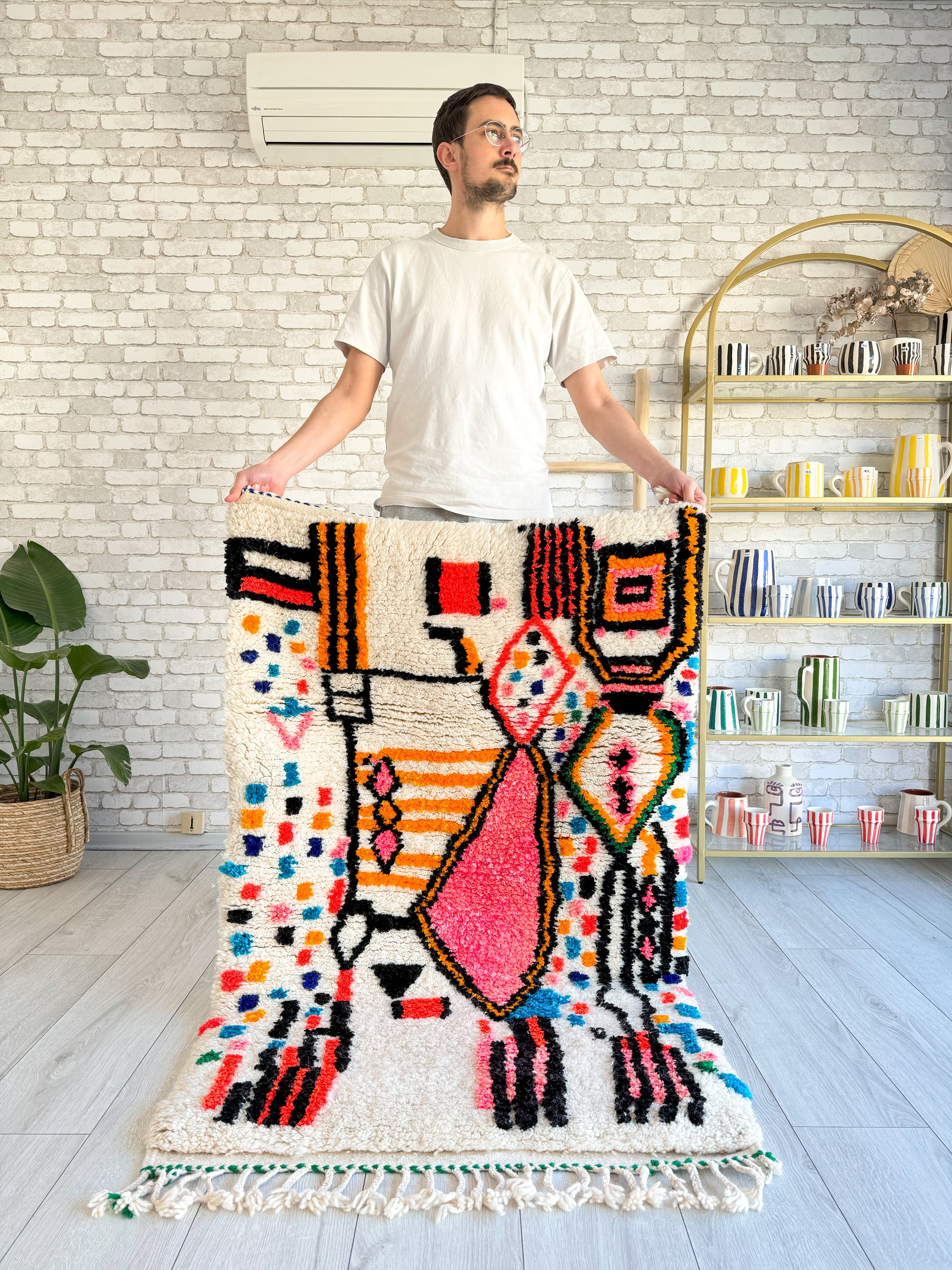 Colorful Berber rug 93 x 160 cm - n°919