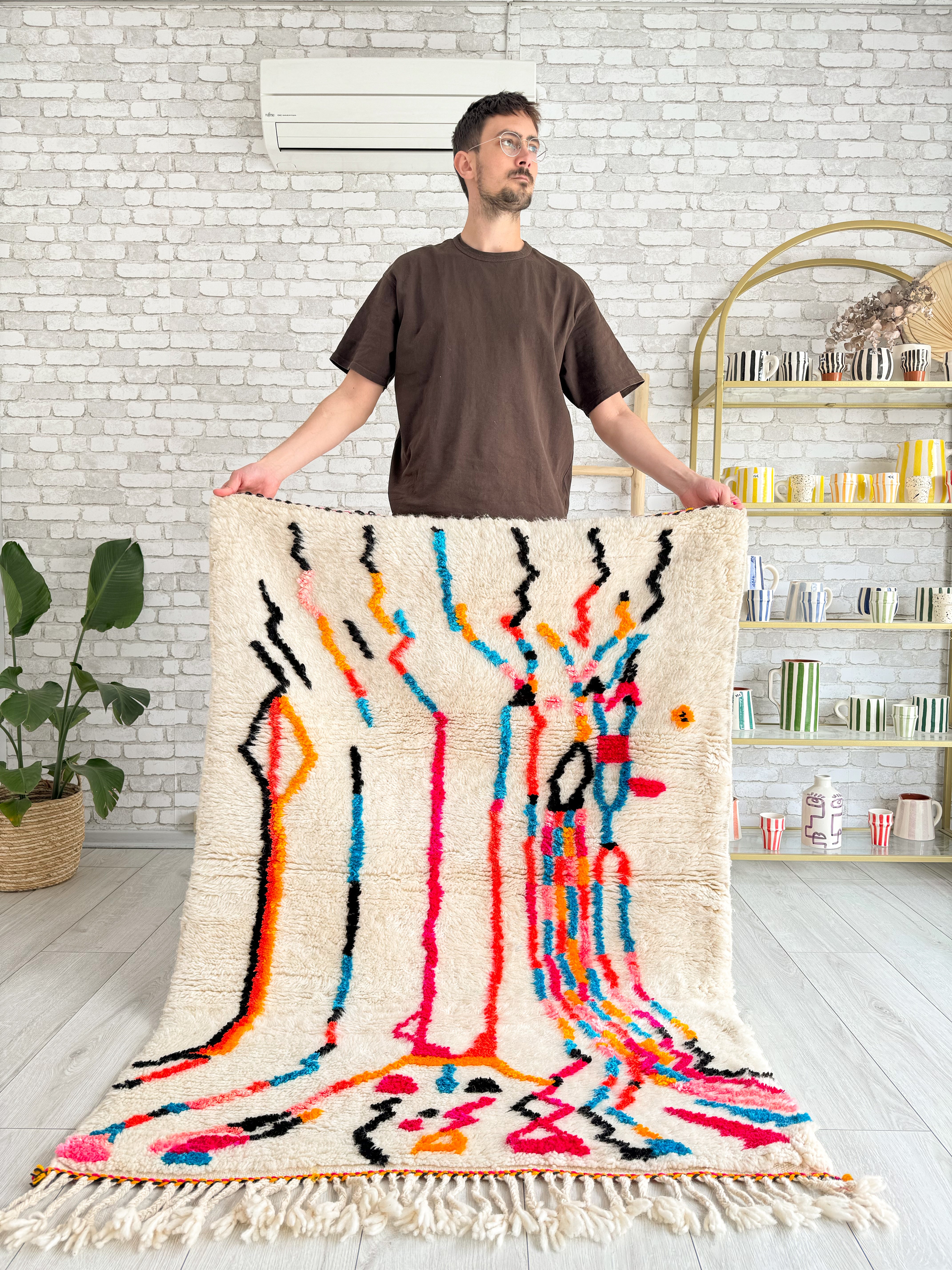 Colorful Berber rug 110 x 167 cm - n°1097