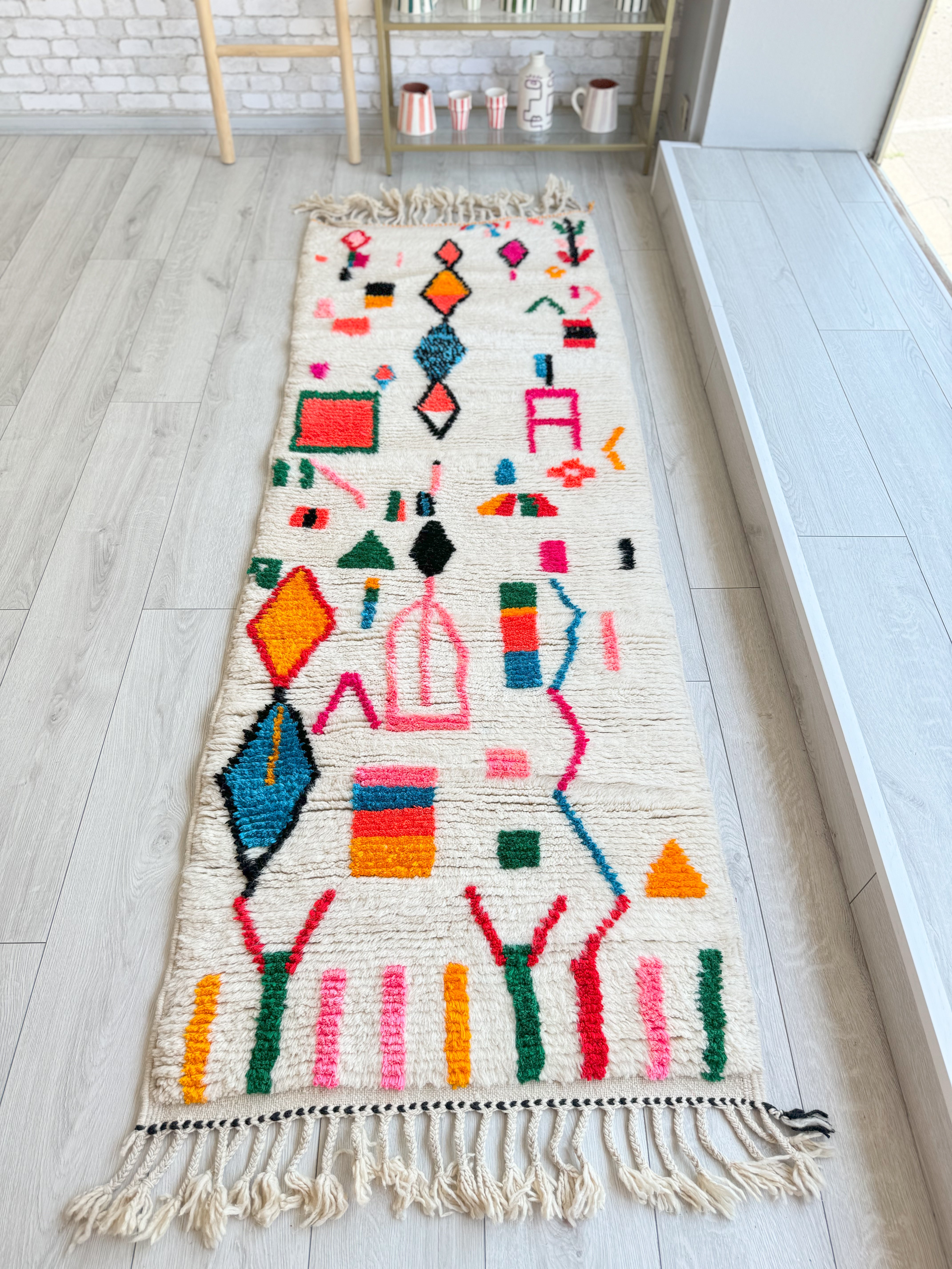 Tapis berbère de couloir coloré 85 x 250 cm - n°1305