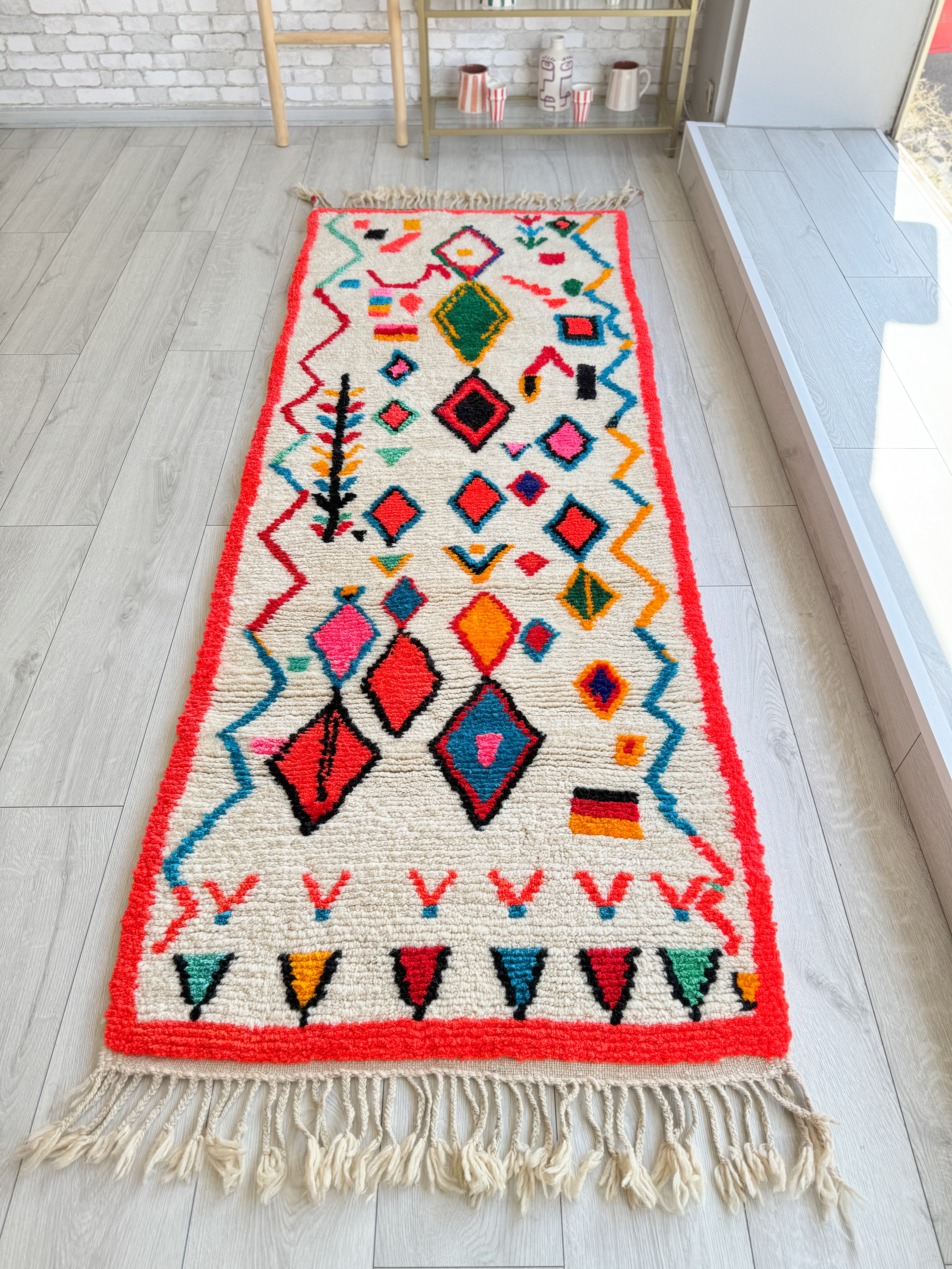 Tapis de couloir coloré 91 x 255 cm - n°1376