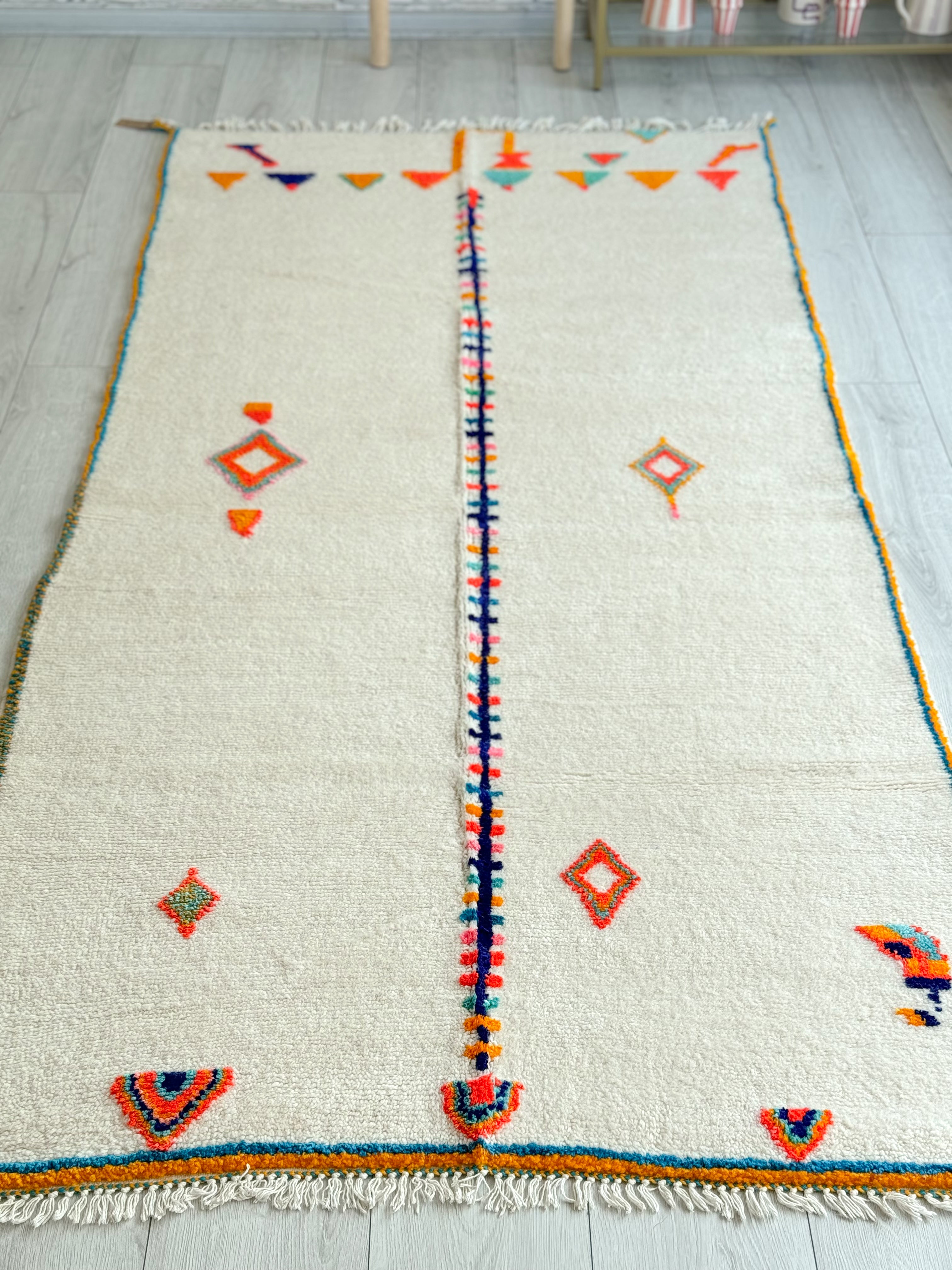 Tapis berbère coloré 123 x 255 cm - n°1145