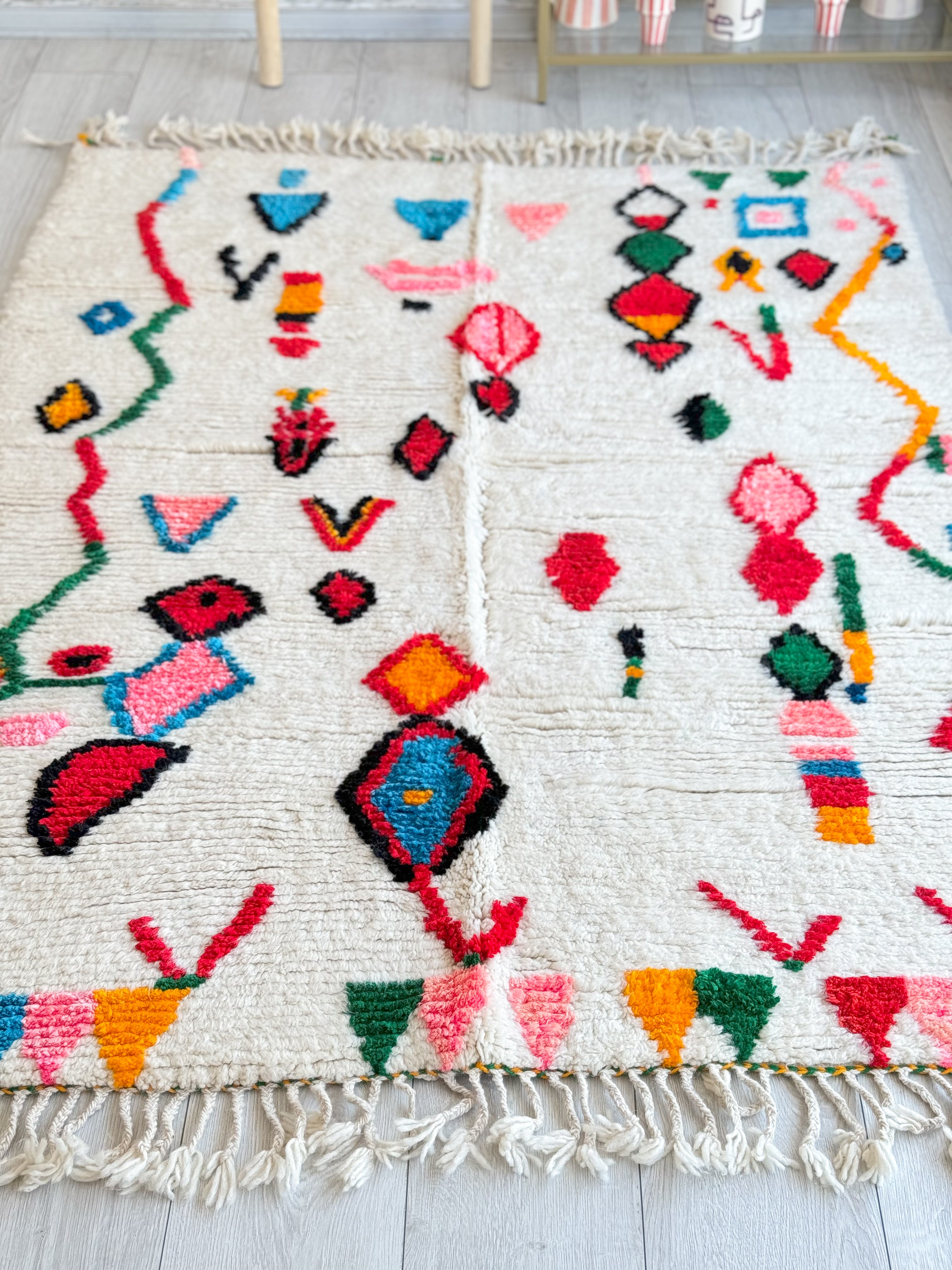 Colorful Berber rug 145 x 210 cm - n°989